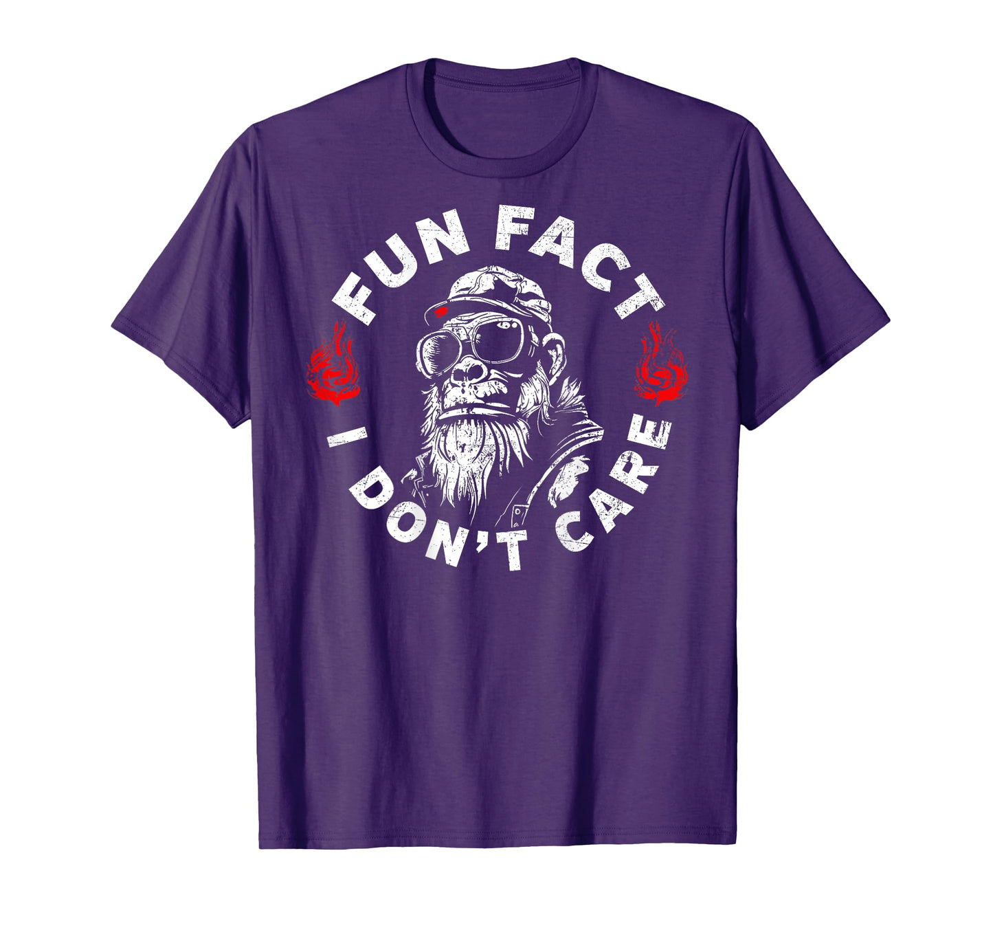 Fun Fact I Don't Care Cool Grandpa Swag Gorillas (ON BACK) T-Shirt