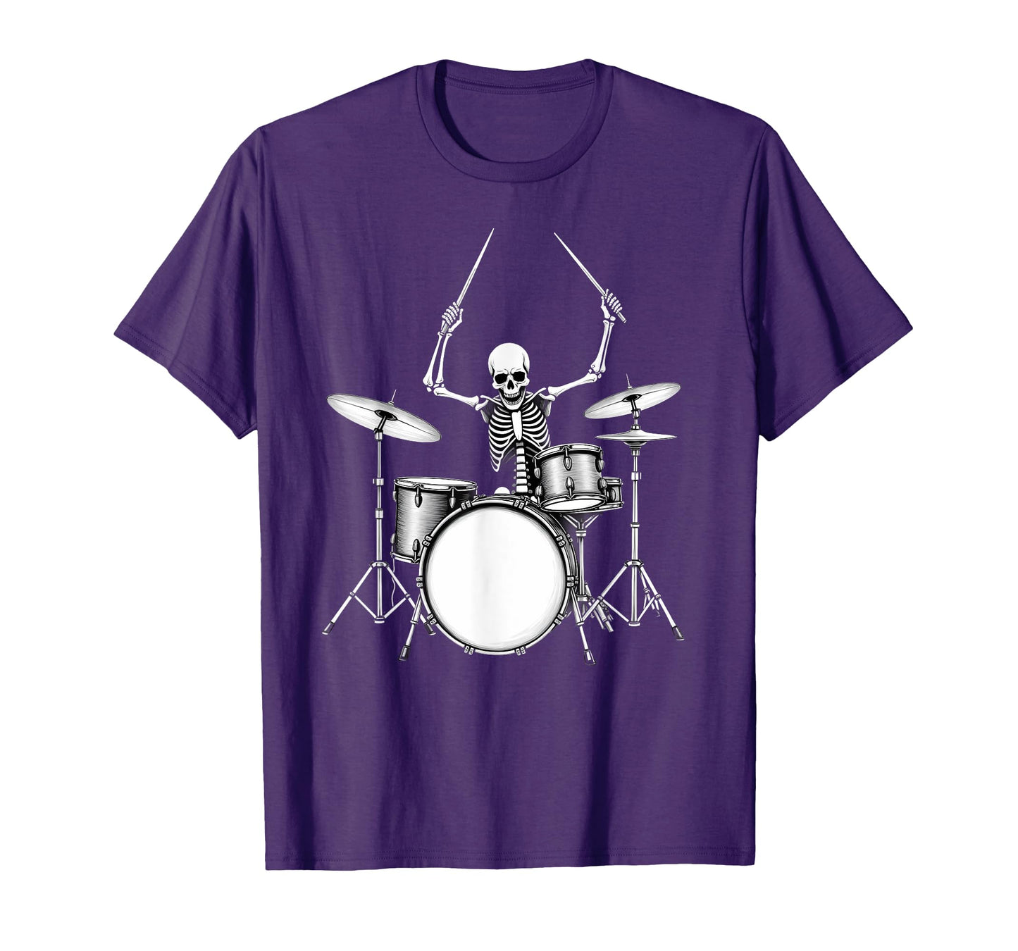 Rock N Roll Drummer Skeleton Playing Drums T-Shirt