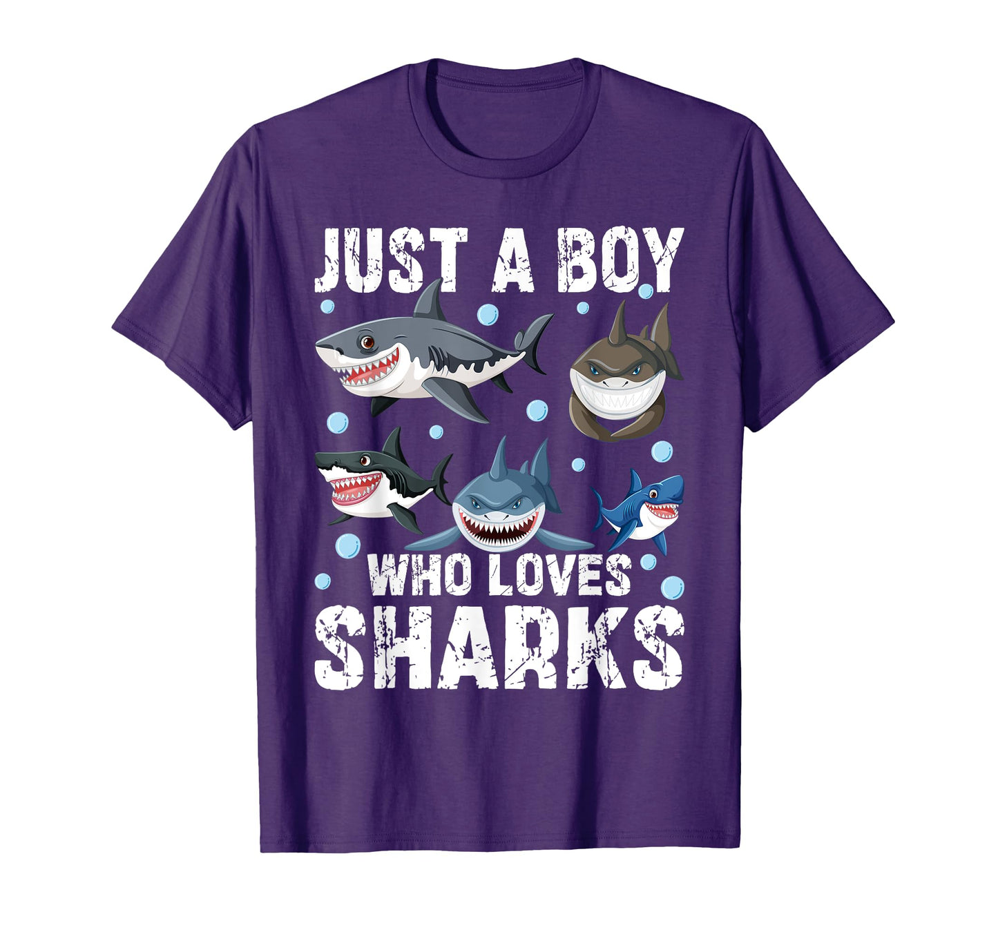 Just A Boy Who Loves Sharks Funny Kids Shark Lover T-Shirt