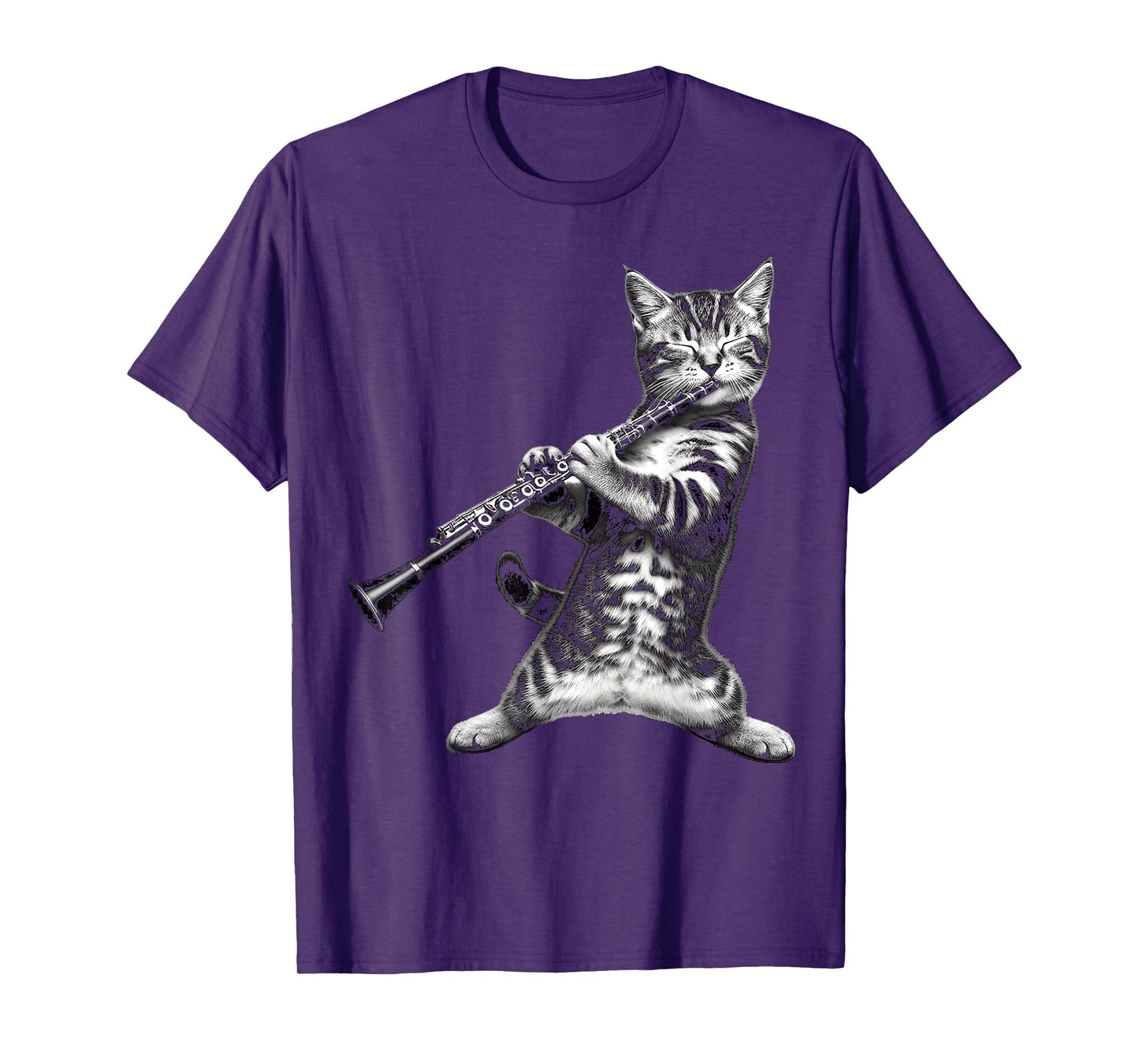 Cat Playing The Clarinet Gifts For Cat Lover Cat Mom Cat Dad T-Shirt
