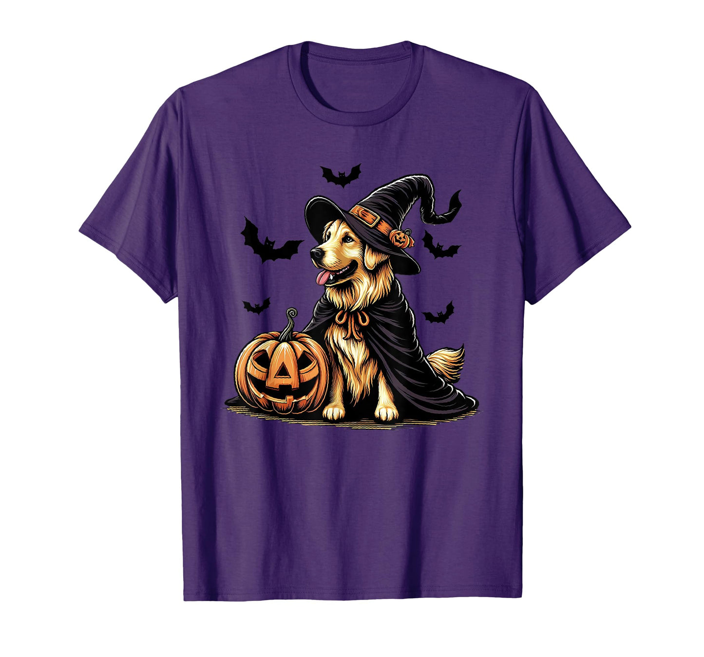 Funny Golden Retriever Dogs Ghost Boo Witch Spooky Halloween T-Shirt