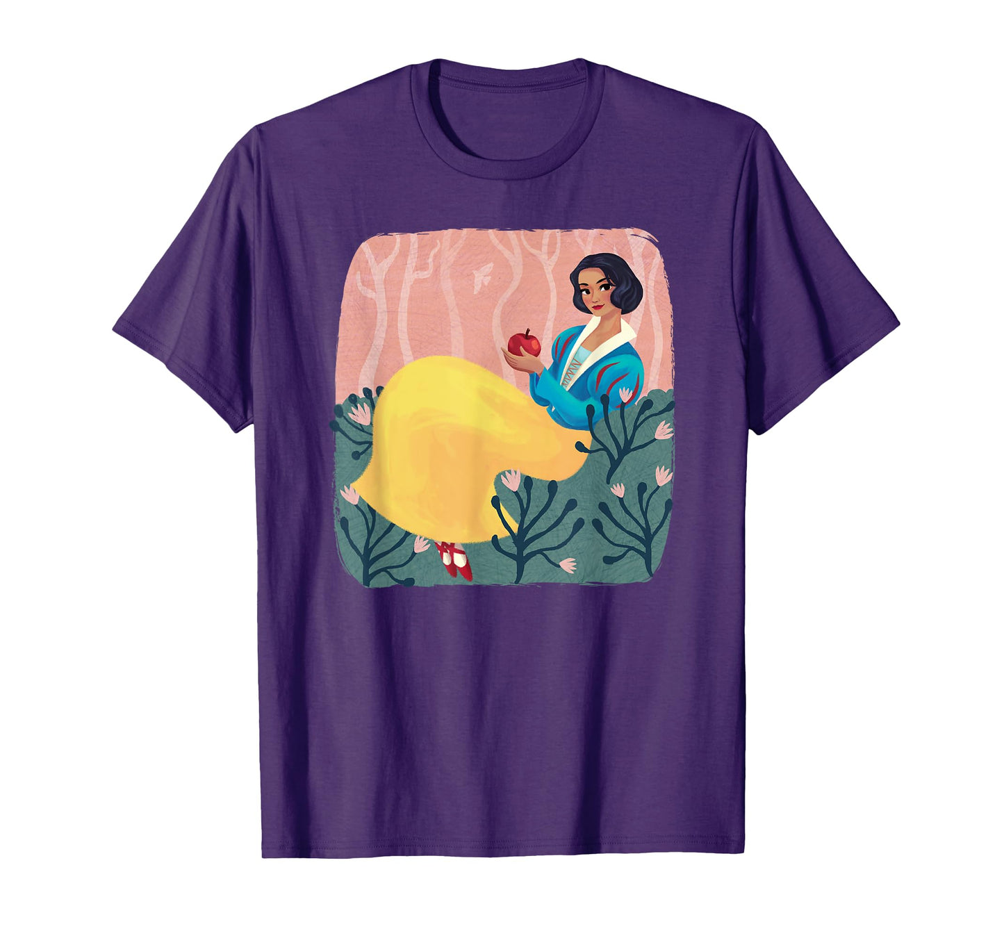 Disney Snow White Resting In The Forest Distressed Portrait T-Shirt