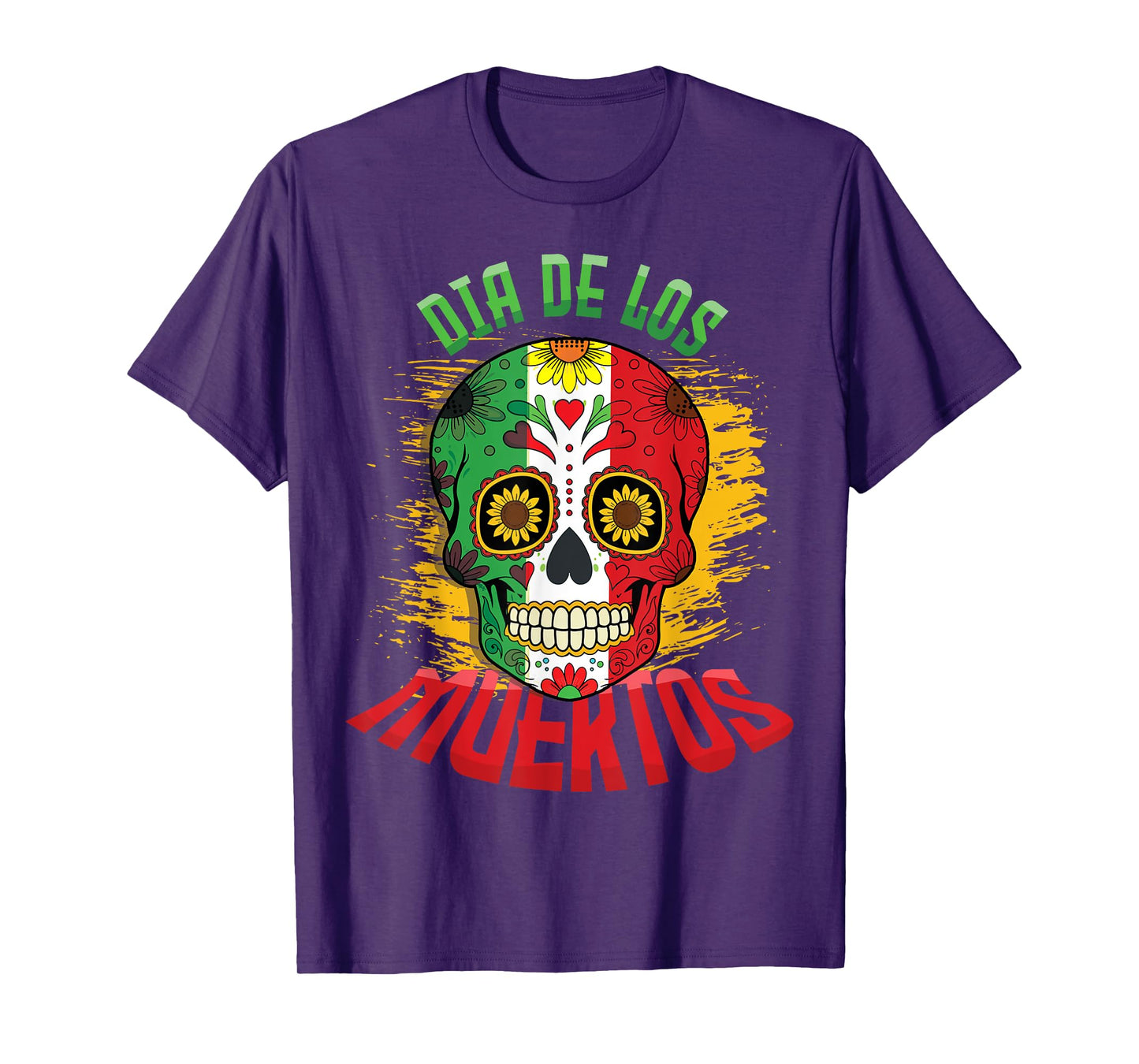 Dia De Los Muertos Mexican Flag Mexico Skull Cool Skeleton T-Shirt