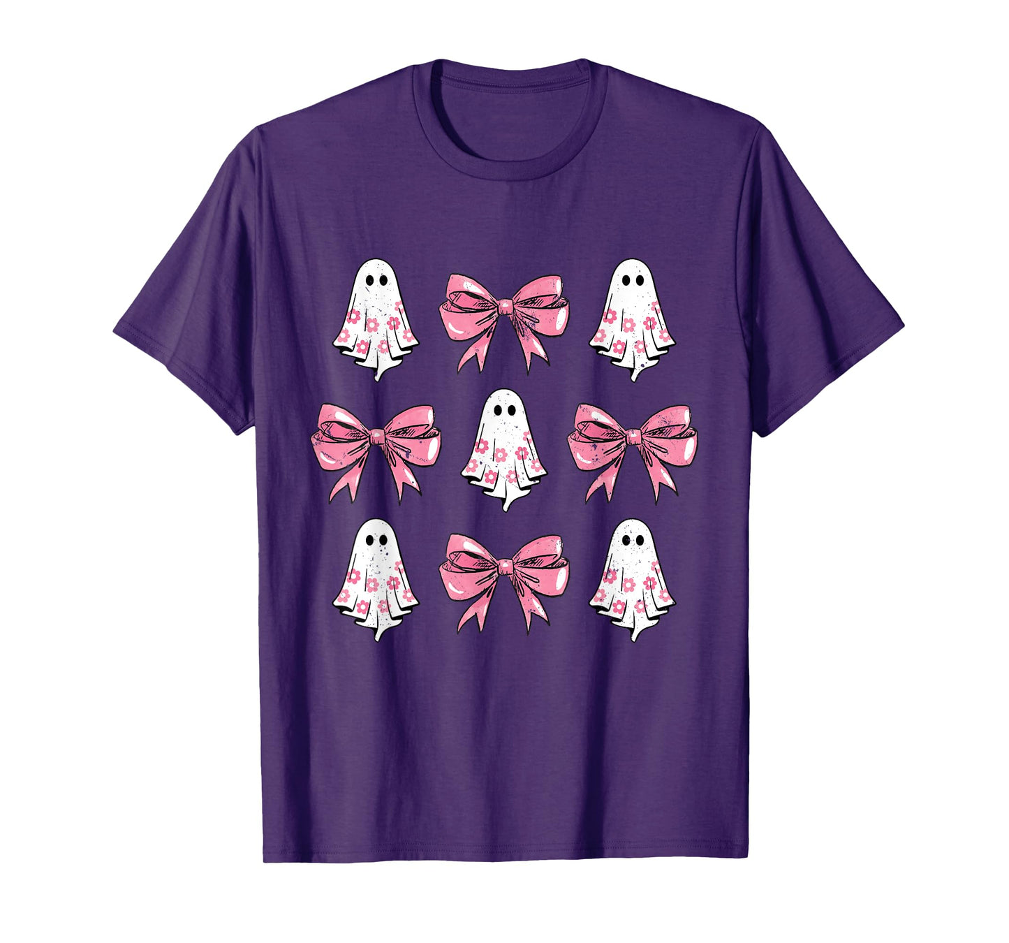 Cute Coquette Bow Halloween Costume Floral Ghost Boo T-Shirt