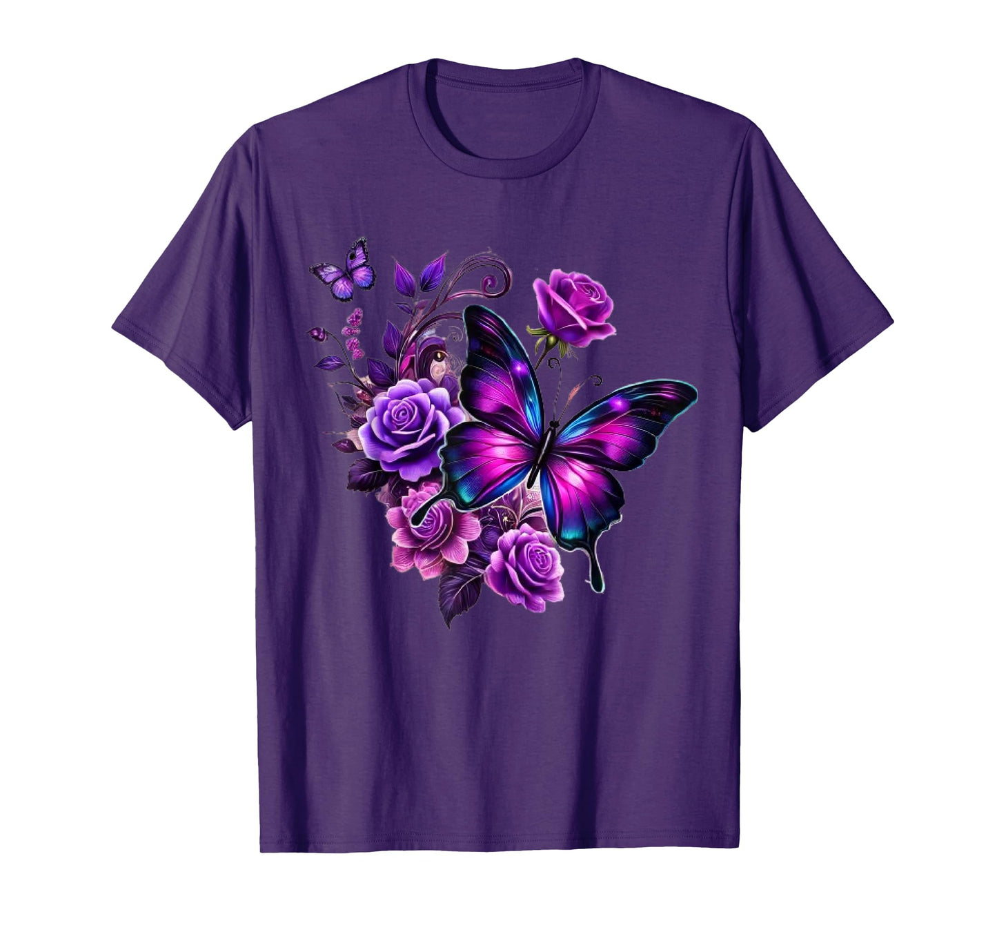 Rose Butterfly Lovers Gifts Women T-Shirt