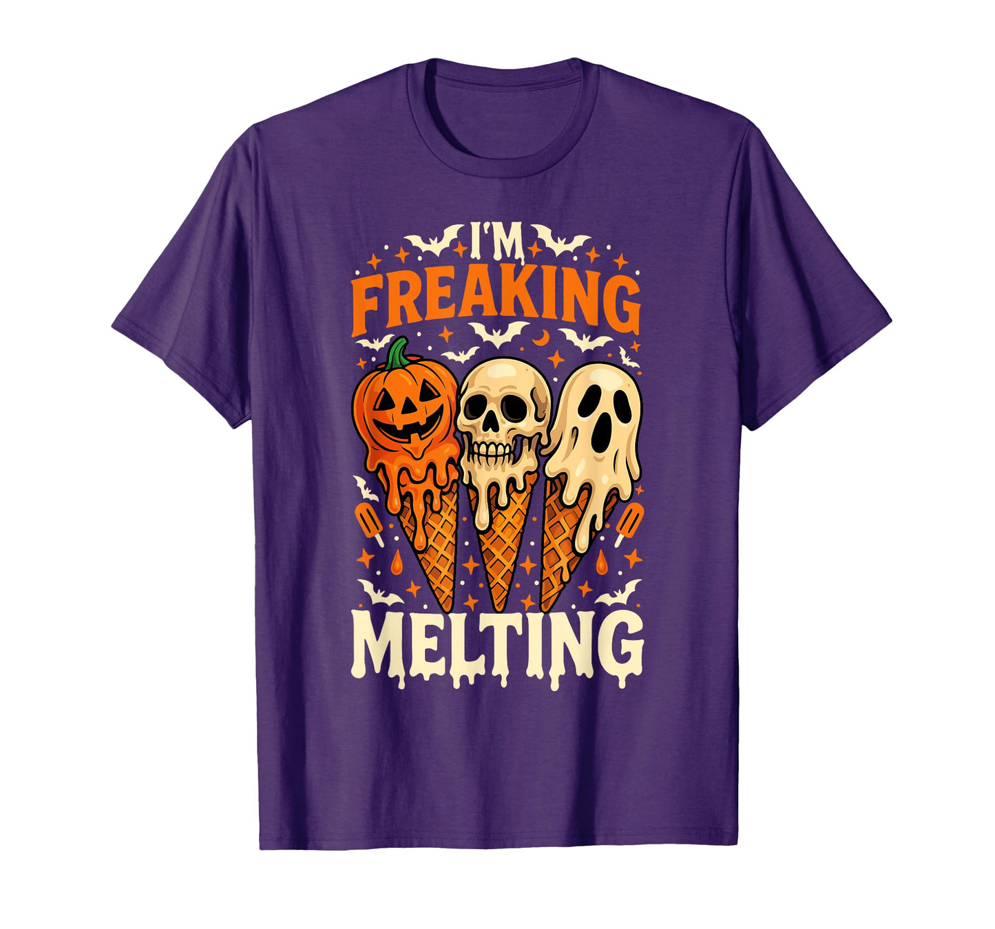 I'm Freaking Melting Funny Halloween Ice Cream Joke T-Shirt