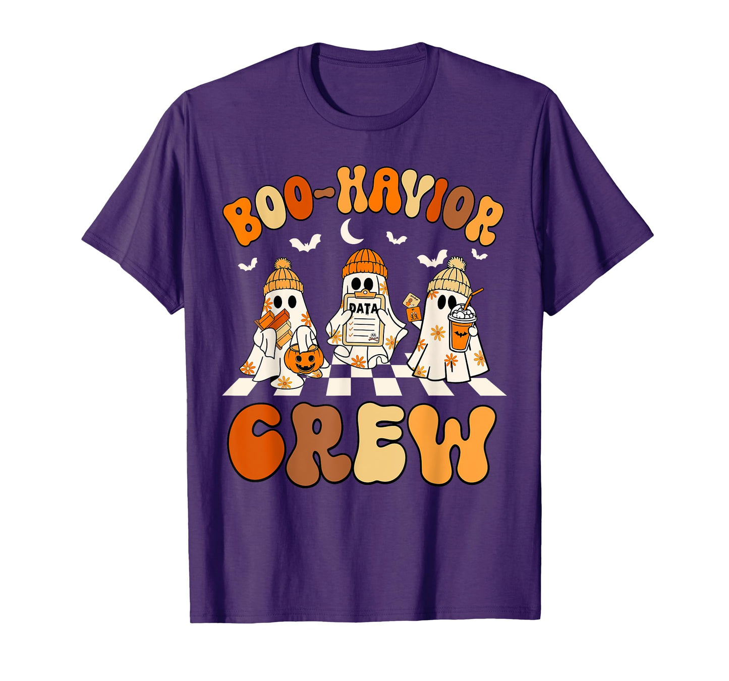 Behavior Analyst Halloween ABA Cute Ghost Boo-havior Crew T-Shirt