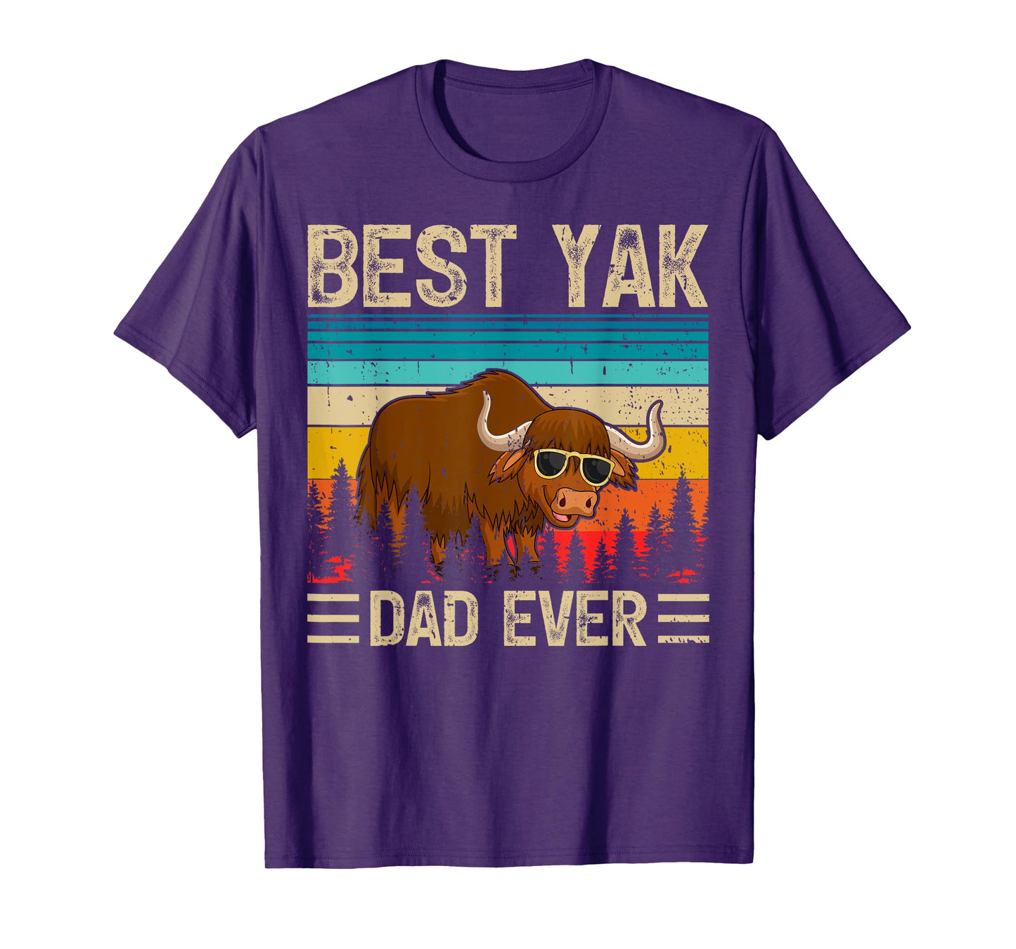 Yak Vintage Funny Best Yak Dad Ever Father's Day T-Shirt