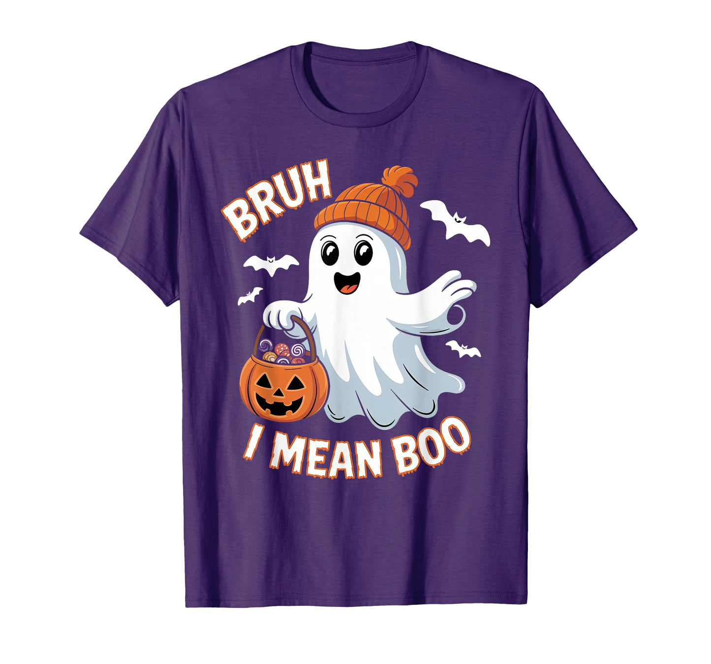 Bruh I Mean Boo Halloween Ghost Costume Party T-Shirt