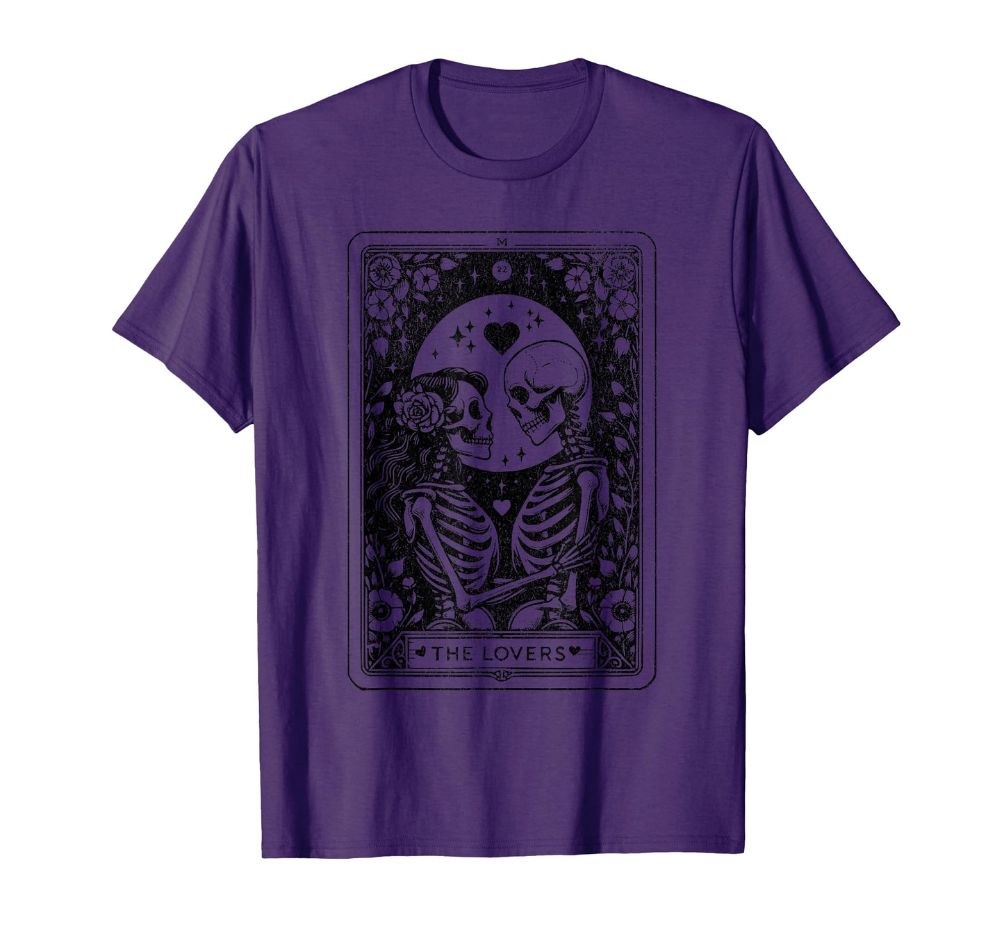 The Lovers Tarot Cards Skeleton Men Women Tarot Card T-Shirt
