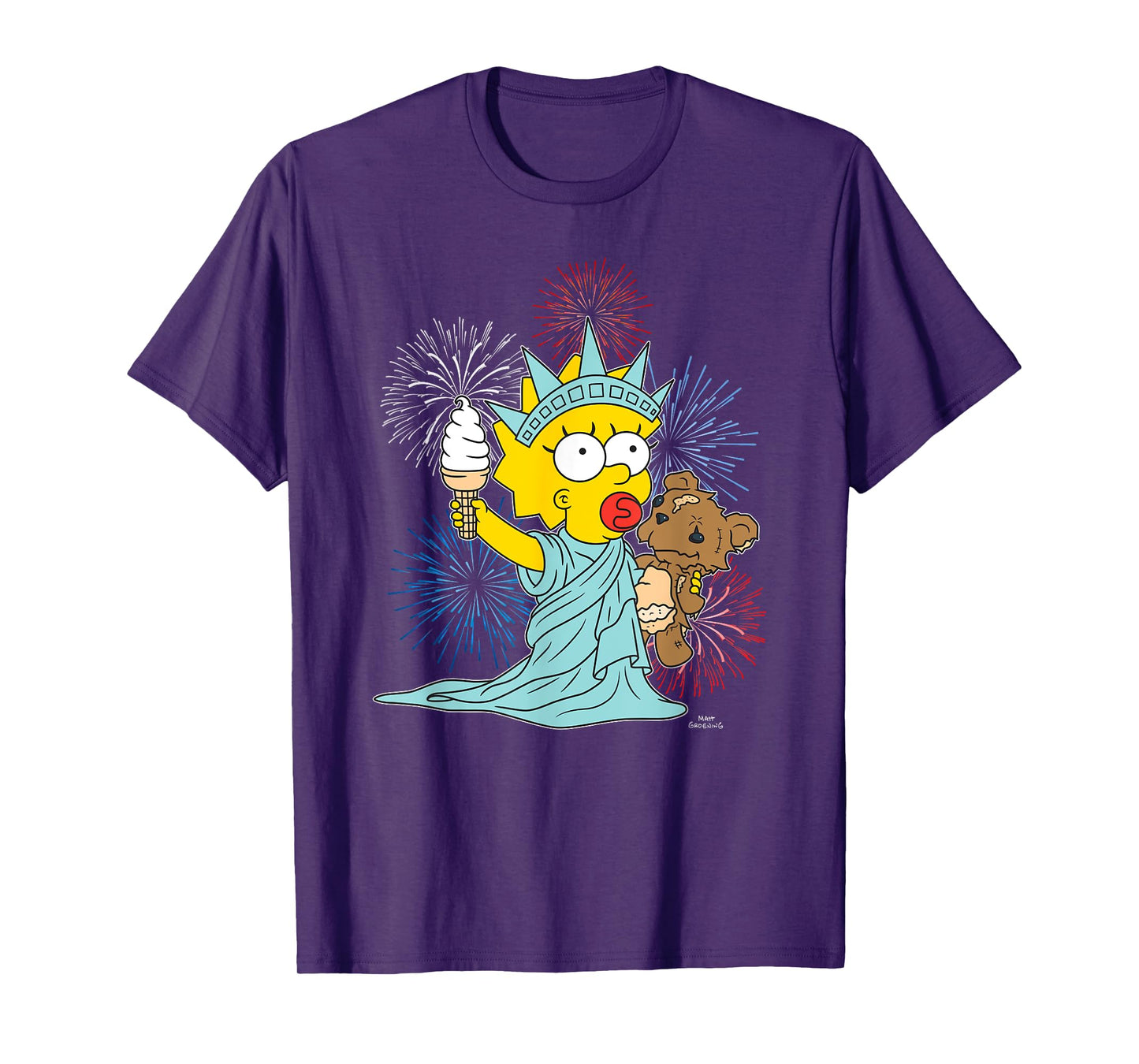 The Simpsons 4th Of July Statue Of Liberty Maggie Simpson T-Shirt