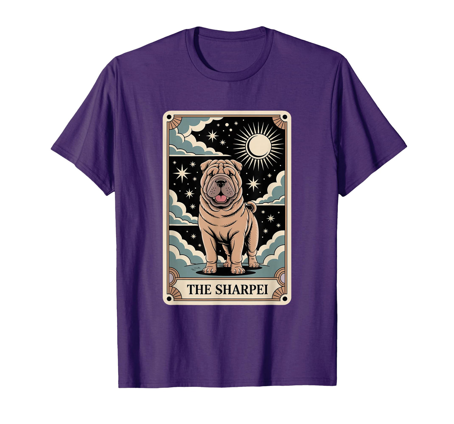 Retro Tarot Card Dog Sharpei T-Shirt