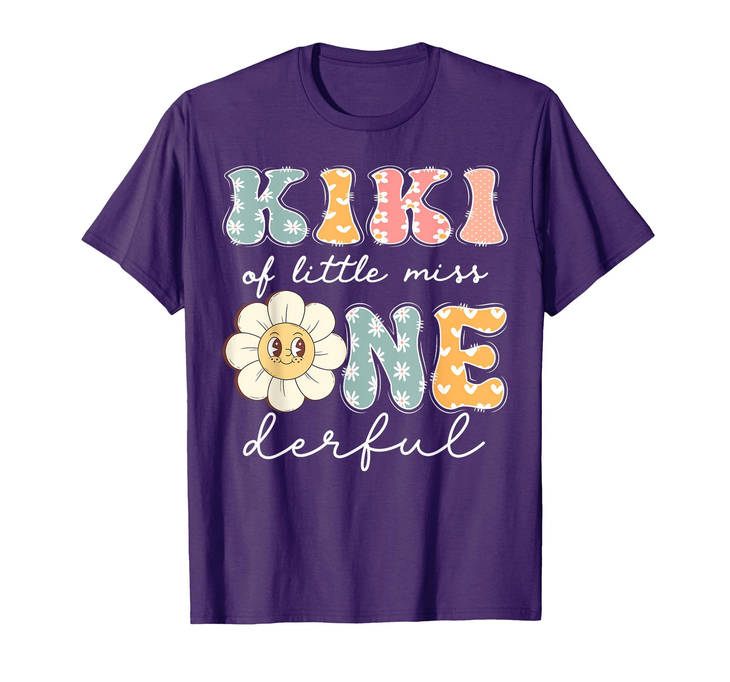 Kiki Of Little Miss Onederful 1St Birthday Girl Daisy T-Shirt