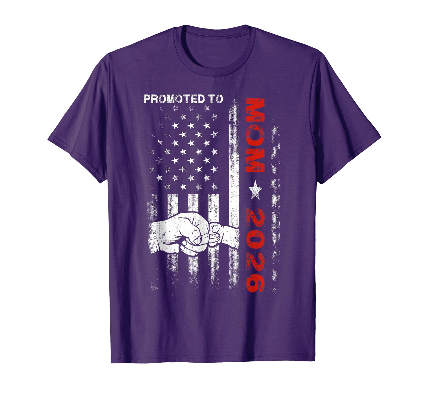 Promoted To Mom Est 2026 American Flag New Mom T-Shirt