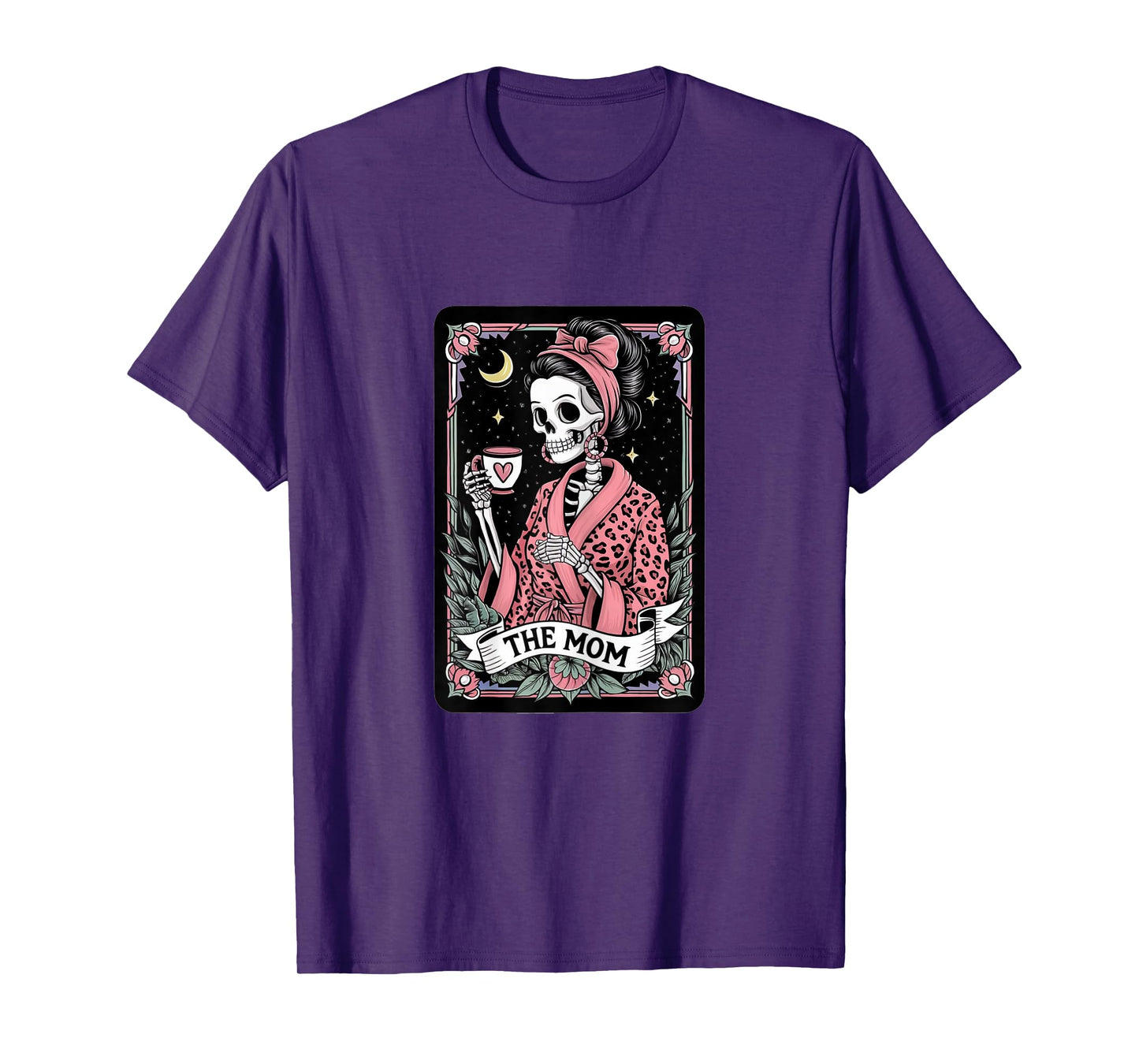 Gothic Tarot Cards Clothes The Mom Tarot Card Mama Graphic Vintage Goth Mommy Skeleton Unisex X-Small Black Short Sleeve T-Shirt