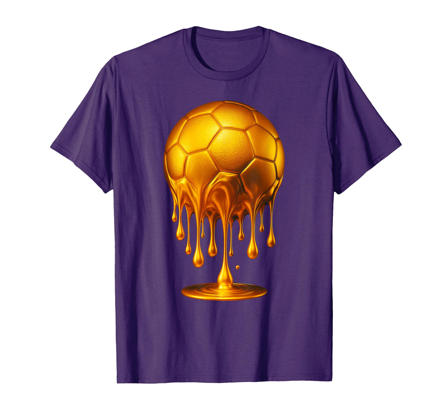 Gold Soccer Ball Dripping Gold Soccer Drip Soccer Goal Net T-Shirt