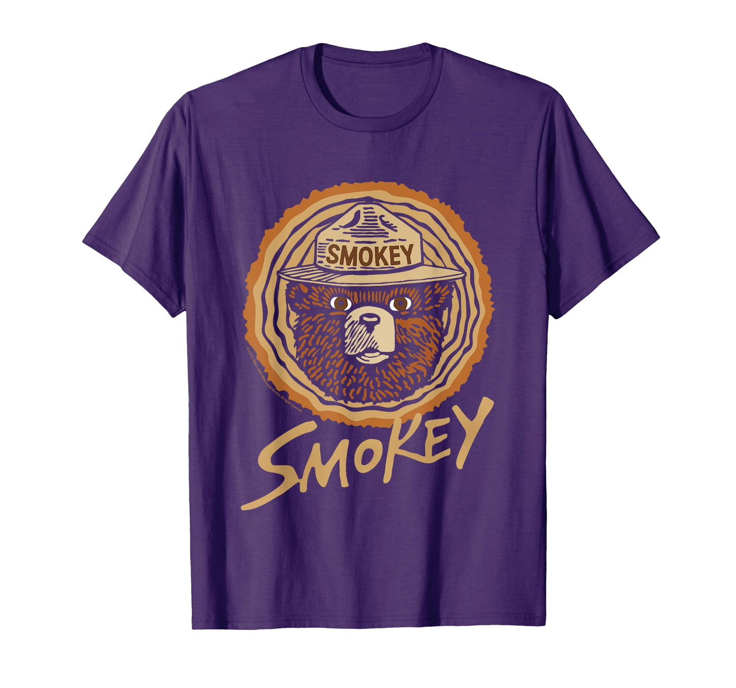 Smokey Bear Vintage Wood Cut Bear Face T-Shirt