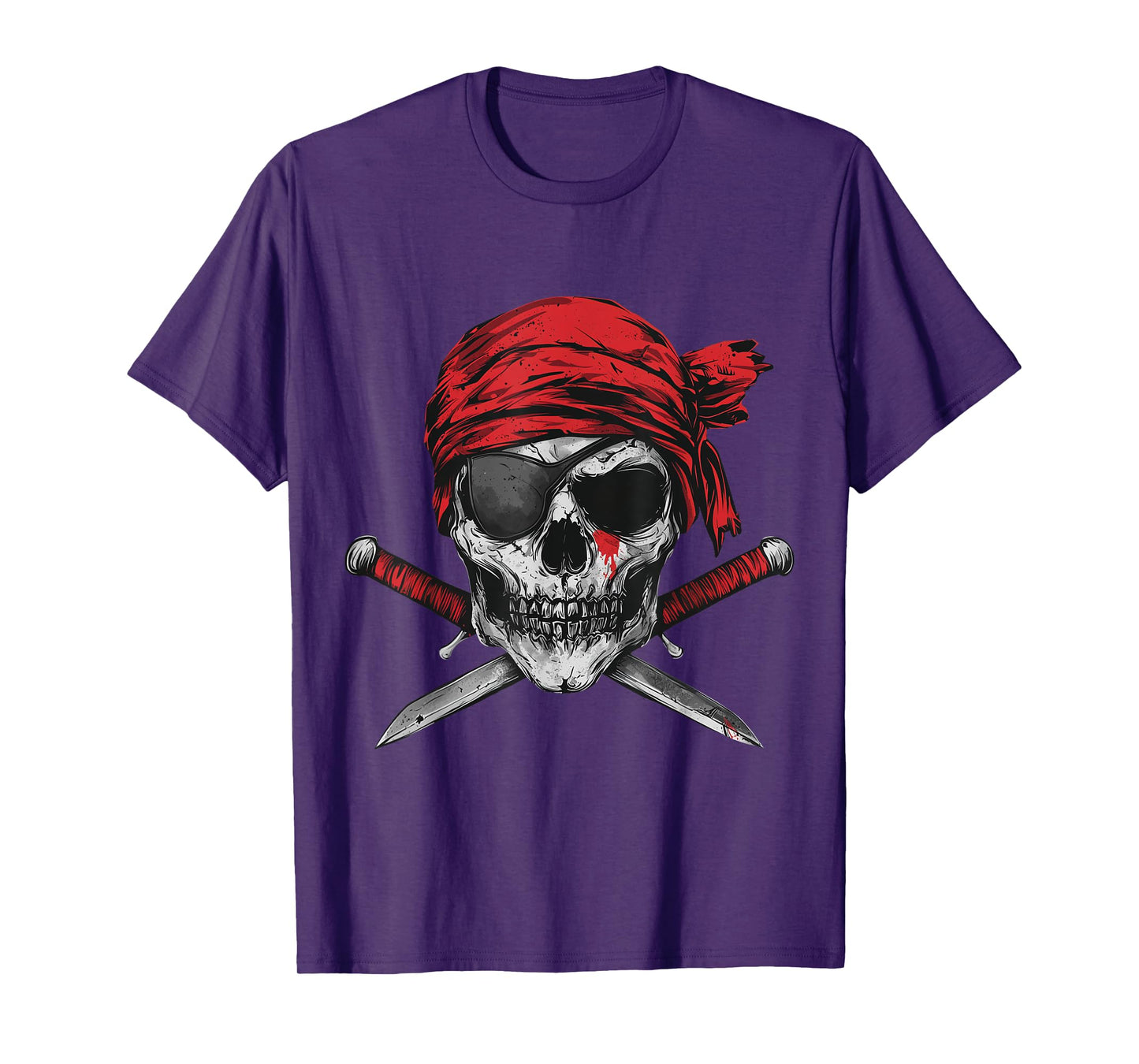 Pirate Flag Skull And Crossbones Skeleton Graphic Halloween T-Shirt