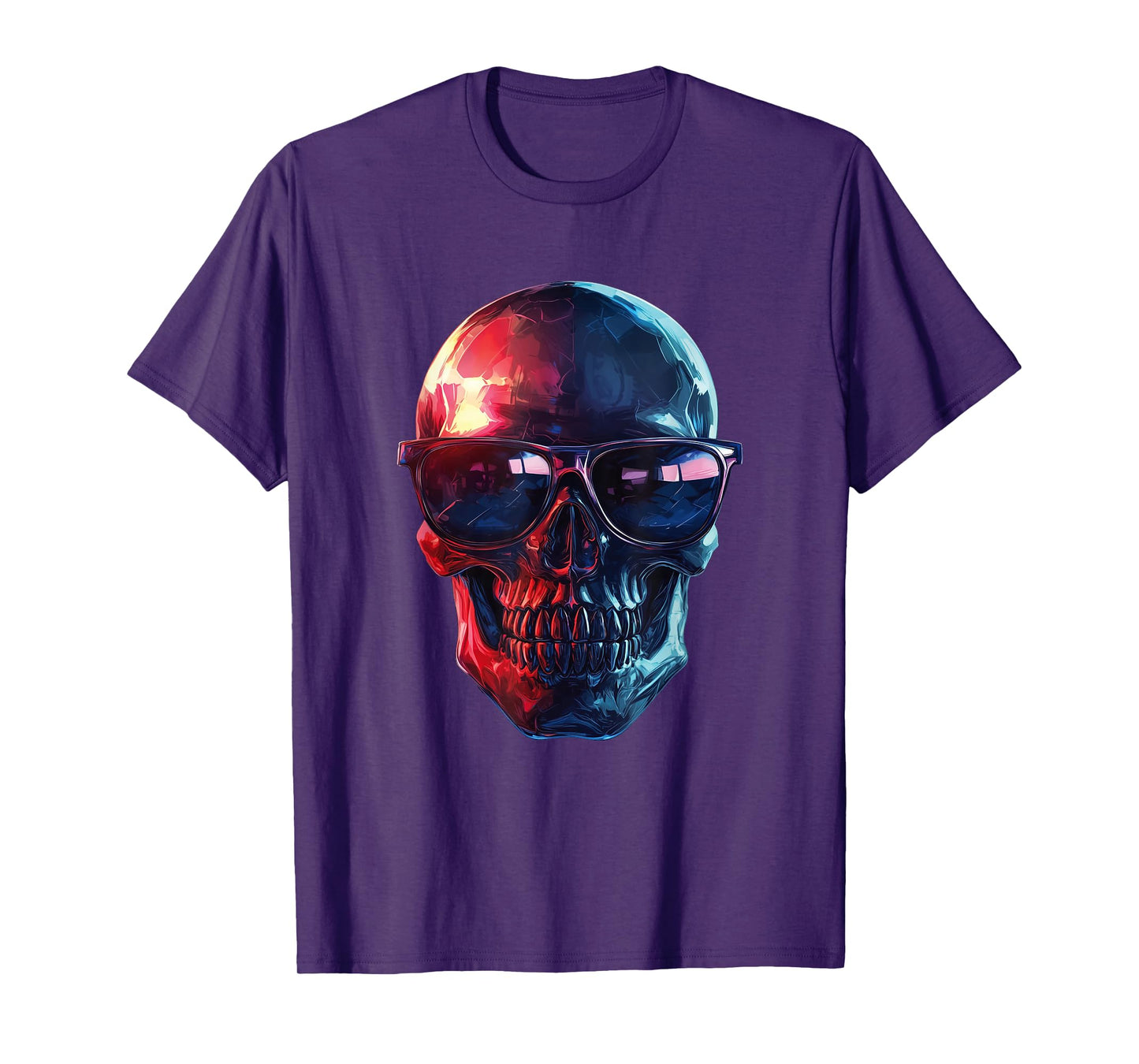 Skull wearing Sunglasses Gothic Goth Skeleton Emo Graphic T-Shirt