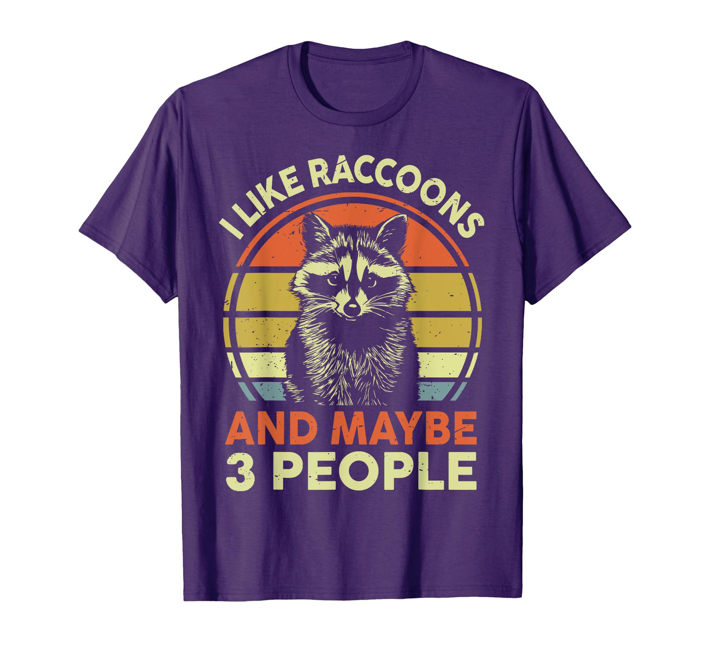 Funny I Like Raccoons & Maybe 3 People Men Women Vintage T-Shirt