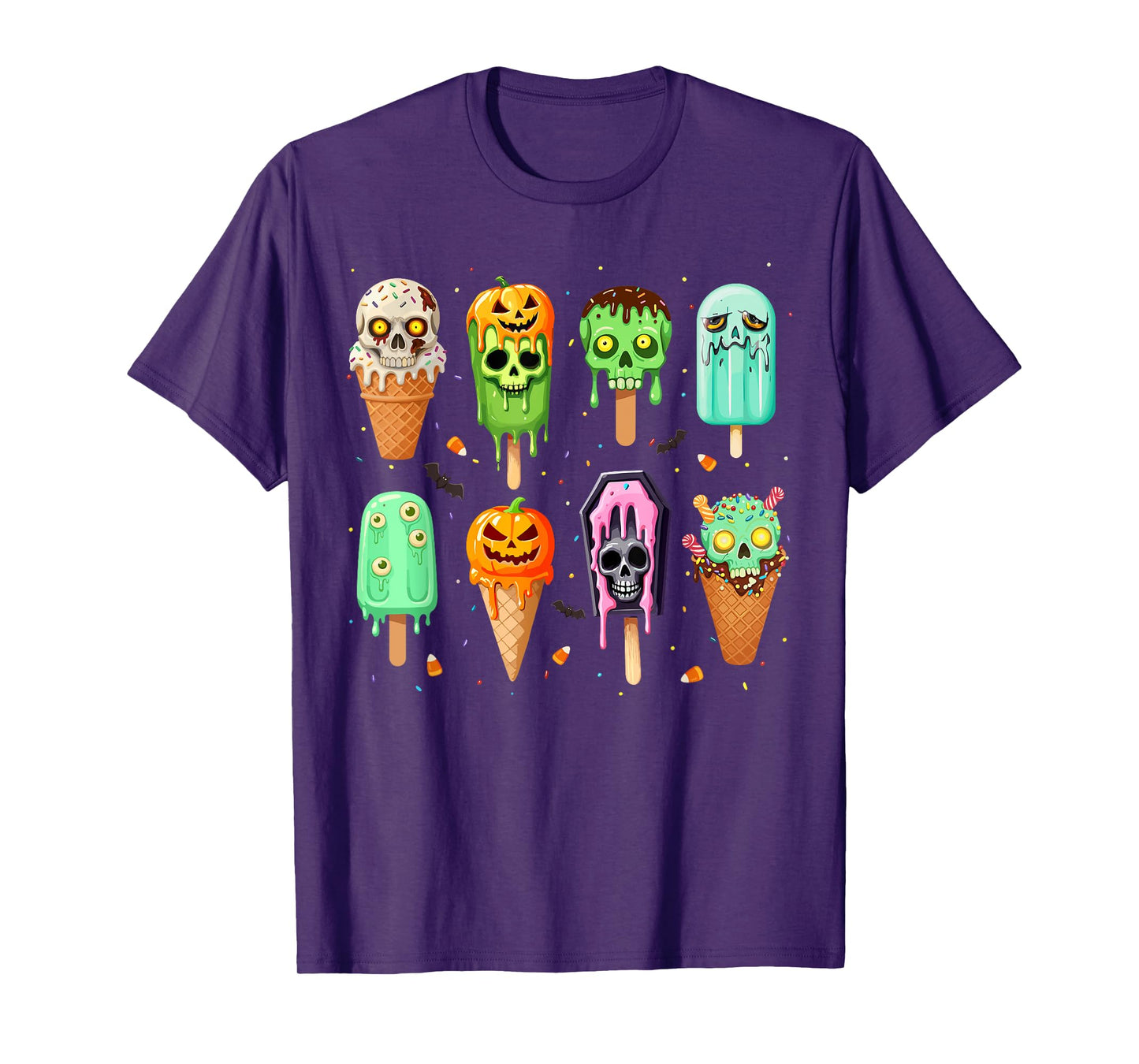 Spooky Popsicle Ice Cream Summer Party Halloween Summerween T-Shirt