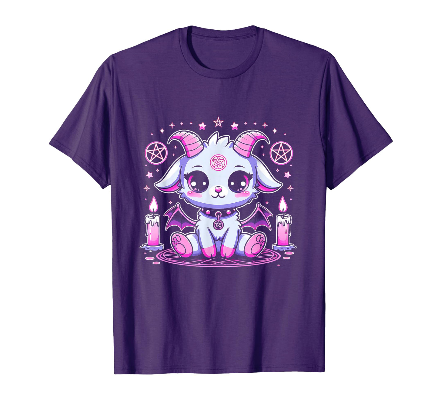 Kawaii Pastel Goth Cute Creepy Pentacle Baphomet Halloween T-Shirt
