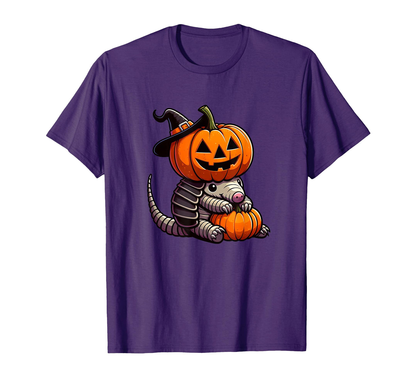 Cute Halloween Armadillo Witch Cartoon T-Shirt