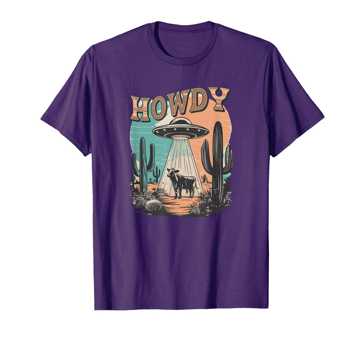 UFO Howdy Alien Cow Ufo Western T-Shirt