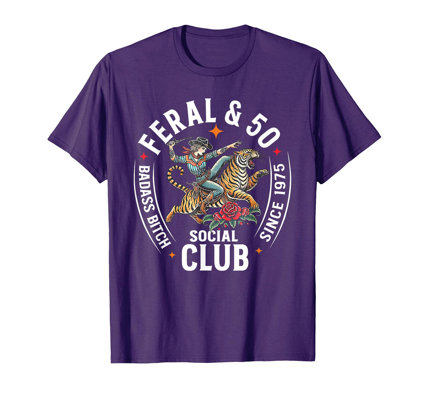 Feral & 50 Social Club Since 1975, Funny 50th Birthday T-Shirt