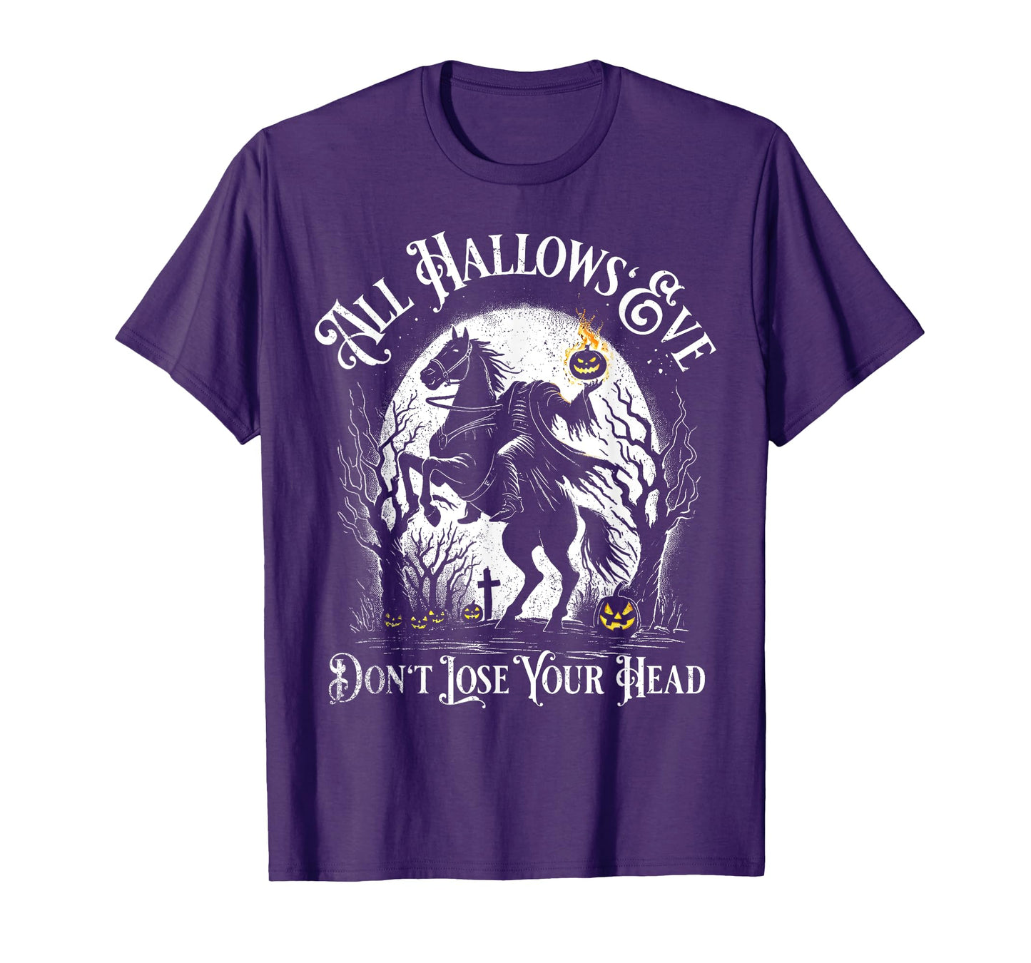 Headless Horseman Pumpkin Face Happy Halloween Sleepy Hollow T-Shirt