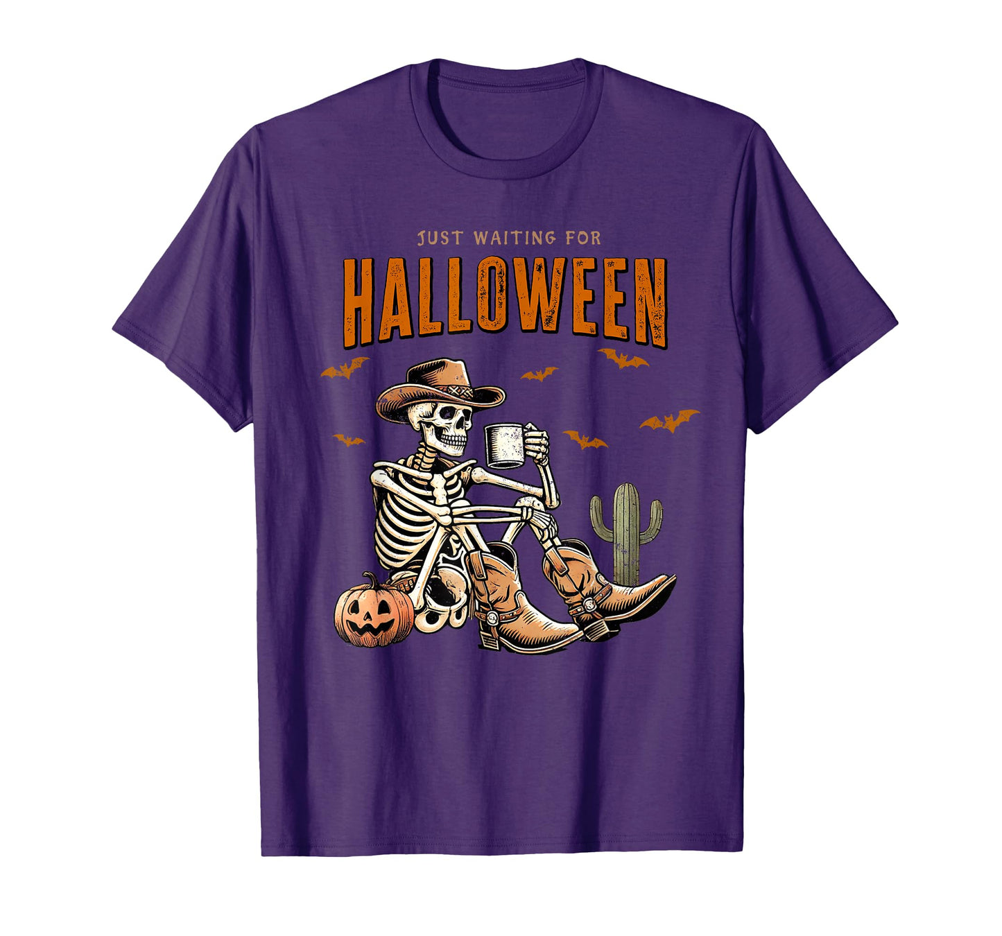 Skeleton spooky vibe summer funny just waiting for Halloween T-Shirt