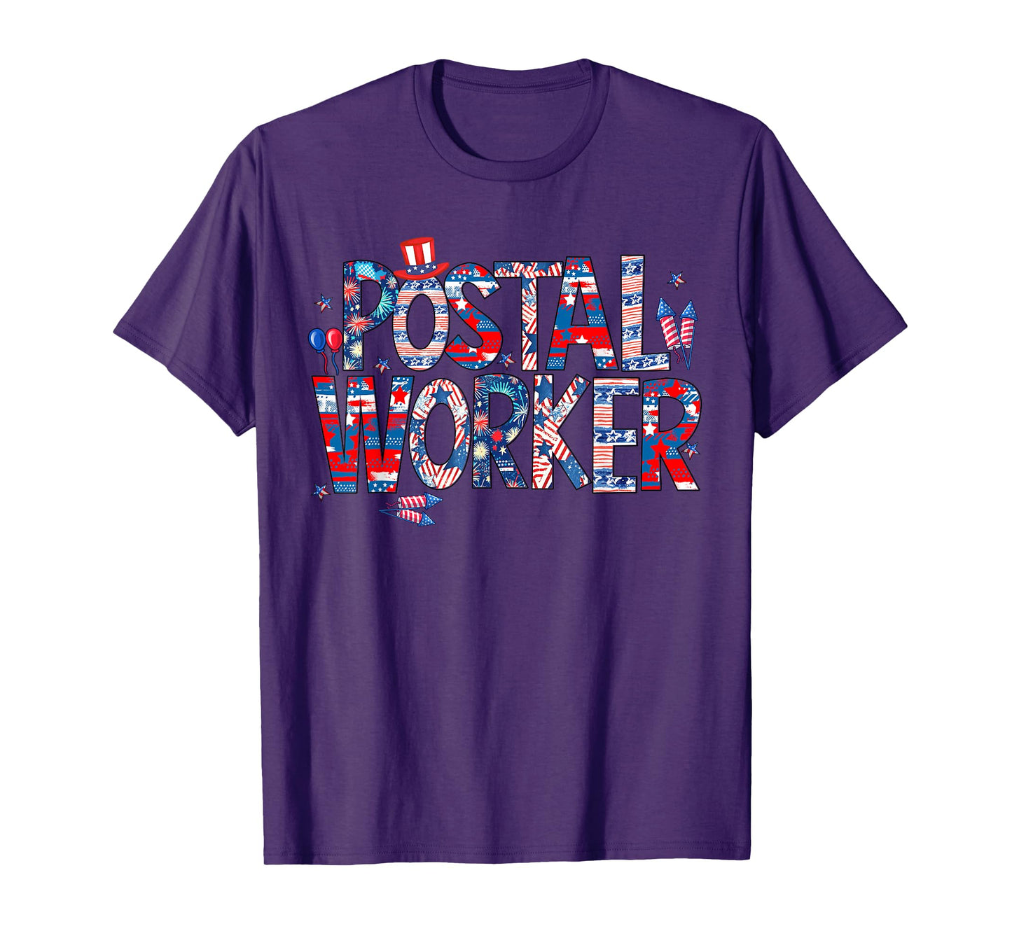 American Postal Worker USA Flag Mailman Mail 4th of July T-Shirt