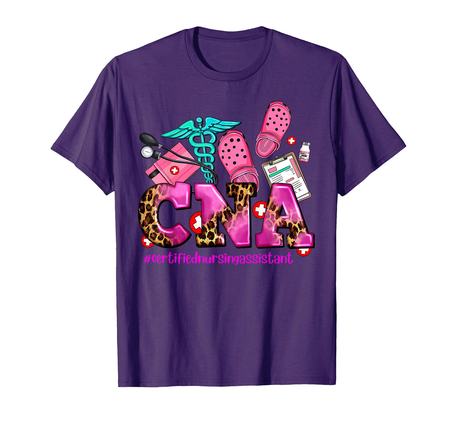 CNA Certified Nursing Assistant Leopard Registered Nurse T-Shirt