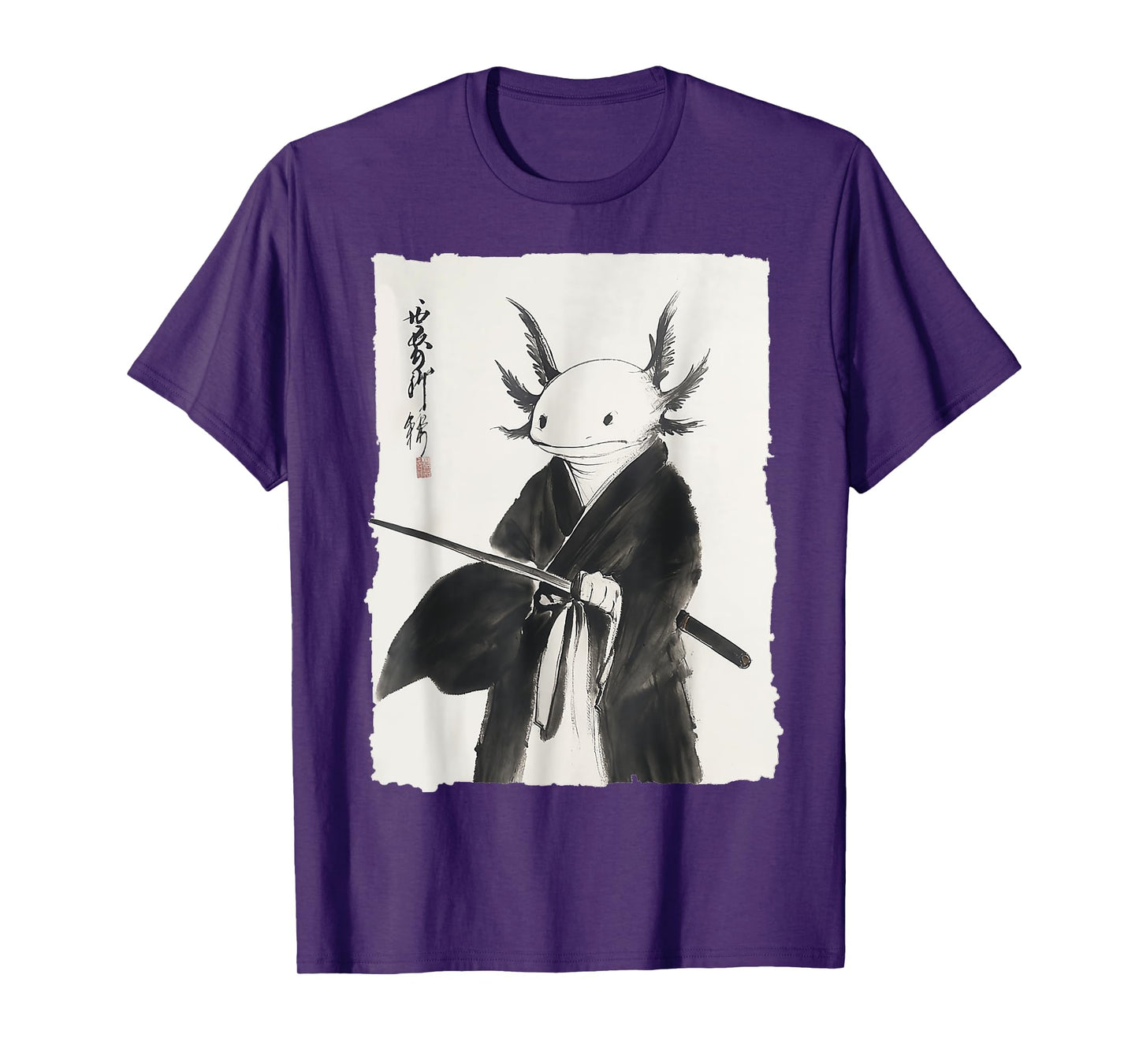 Axolotl Samurai Janpanese Vintage Warrior Art Anime Gifts T-Shirt