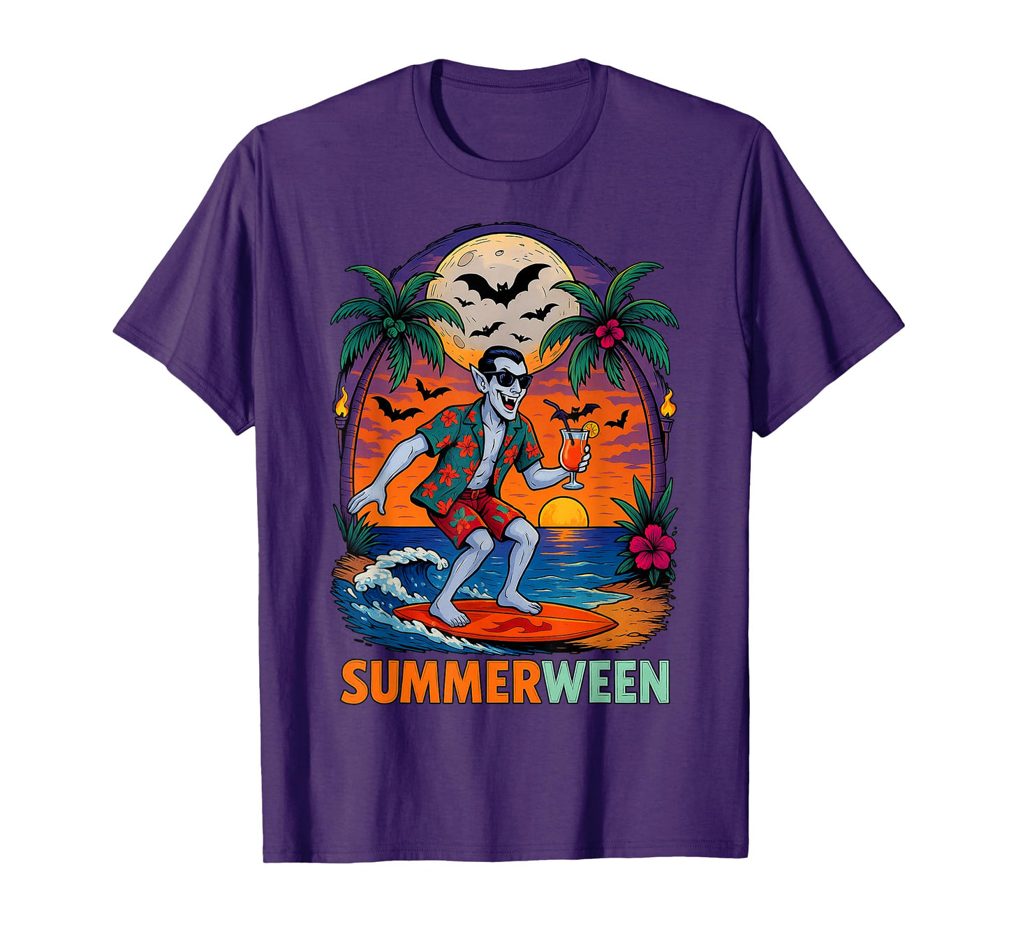 Halloween Summer Ween Dracula Costume Beach Party Halloween T-Shirt