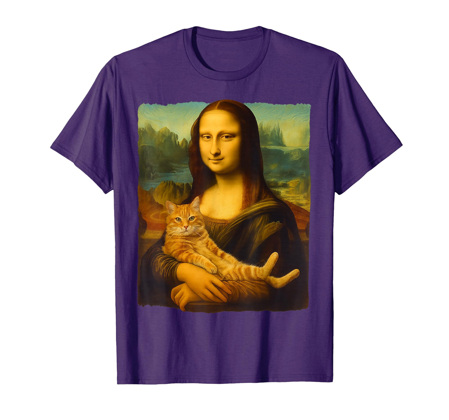 Mona Lisa Orange Cat Funny Gifts Cat Mom Cat Dad Cat Lover T-Shirt