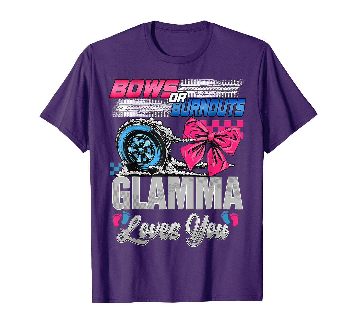 Burnouts or Bows Glamma Loves You Gender Reveal Party T-Shirt