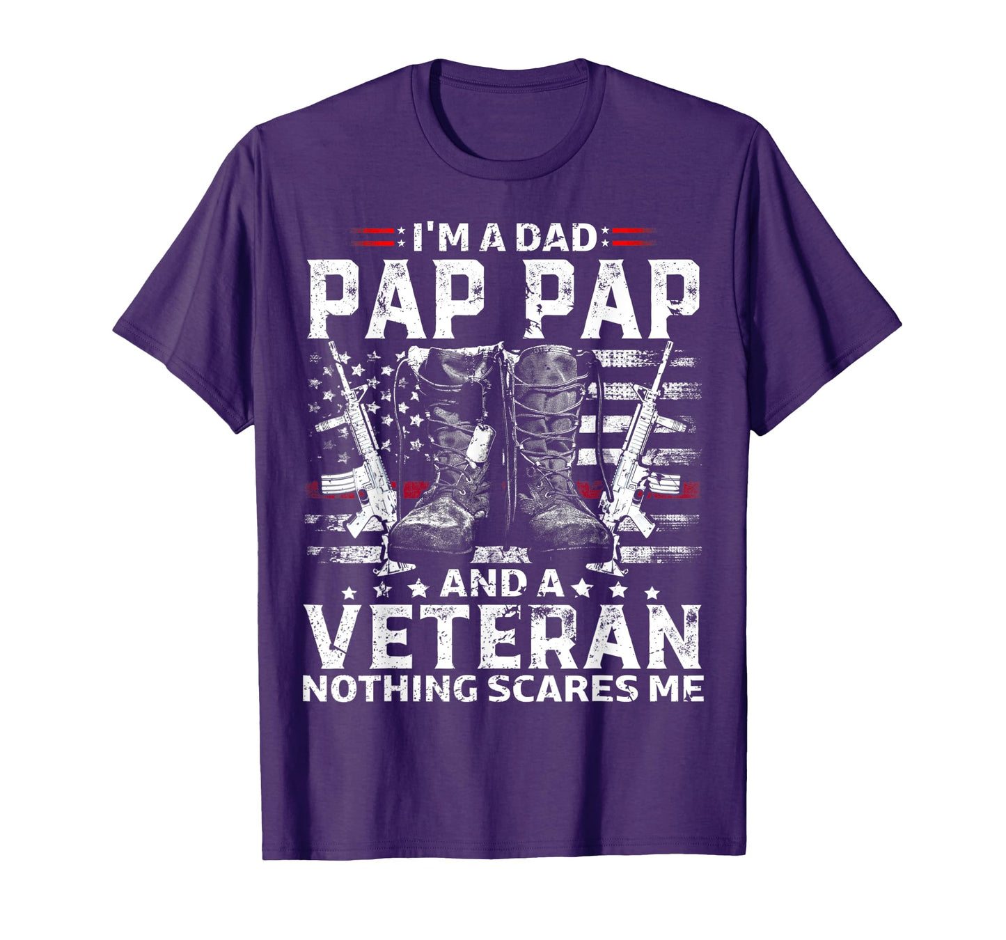 Mens I'm A Dad Pap Pap T Shirt Veteran T-Shirt