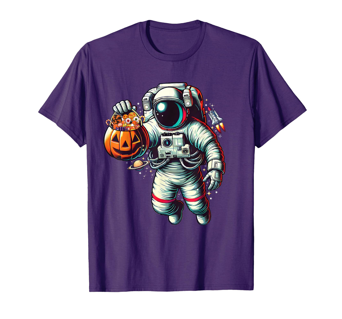 Space Astronaut Celebrating Halloween Kids Boys Toddlers T-Shirt