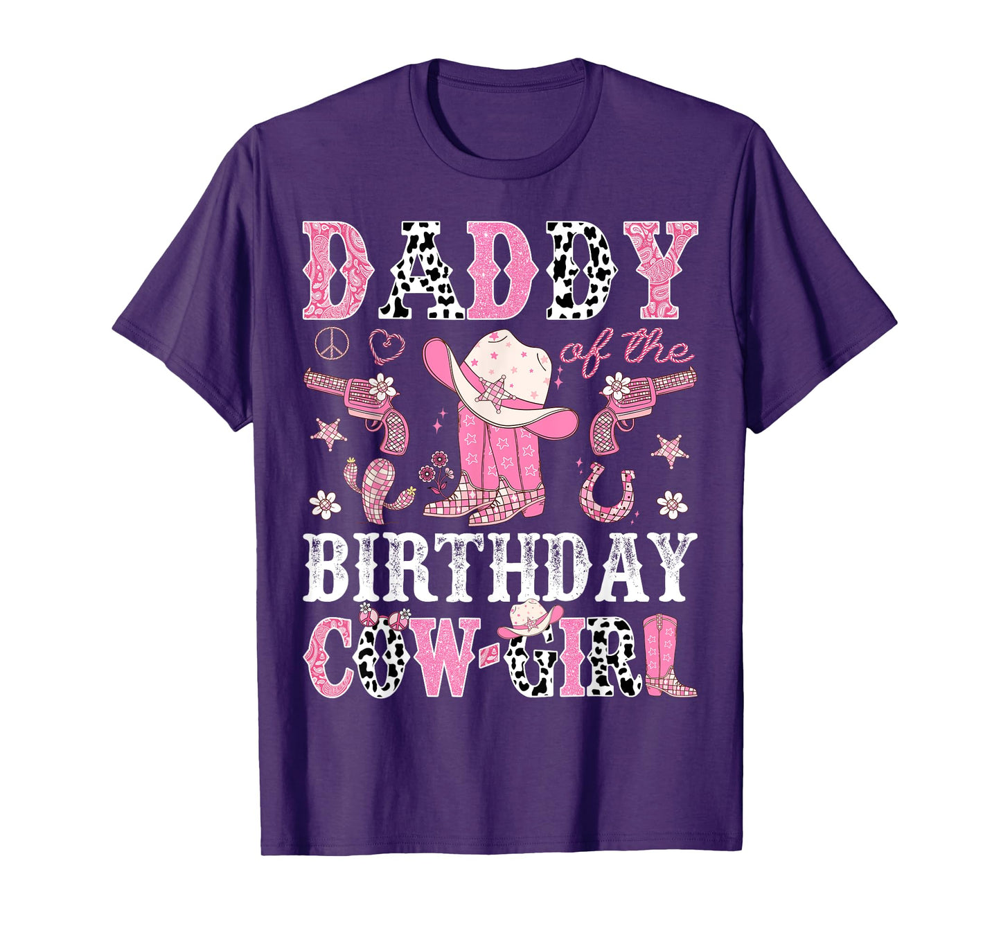 Daddy Of The Birthday CowGirl Pink Disco Rodeo Western T-Shirt