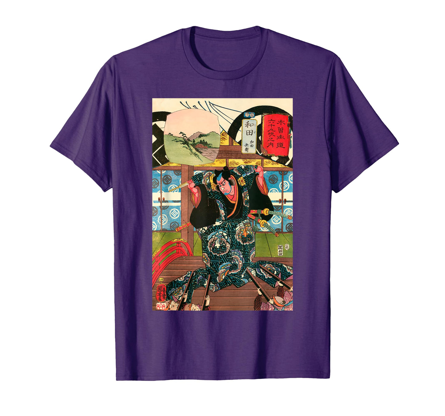 Wabi & Sabi Unisex-Adult Japanese Art Samurai T-Shirt, Black, Small, Short Sleeve, Cotton, Unique Japanese Art Design