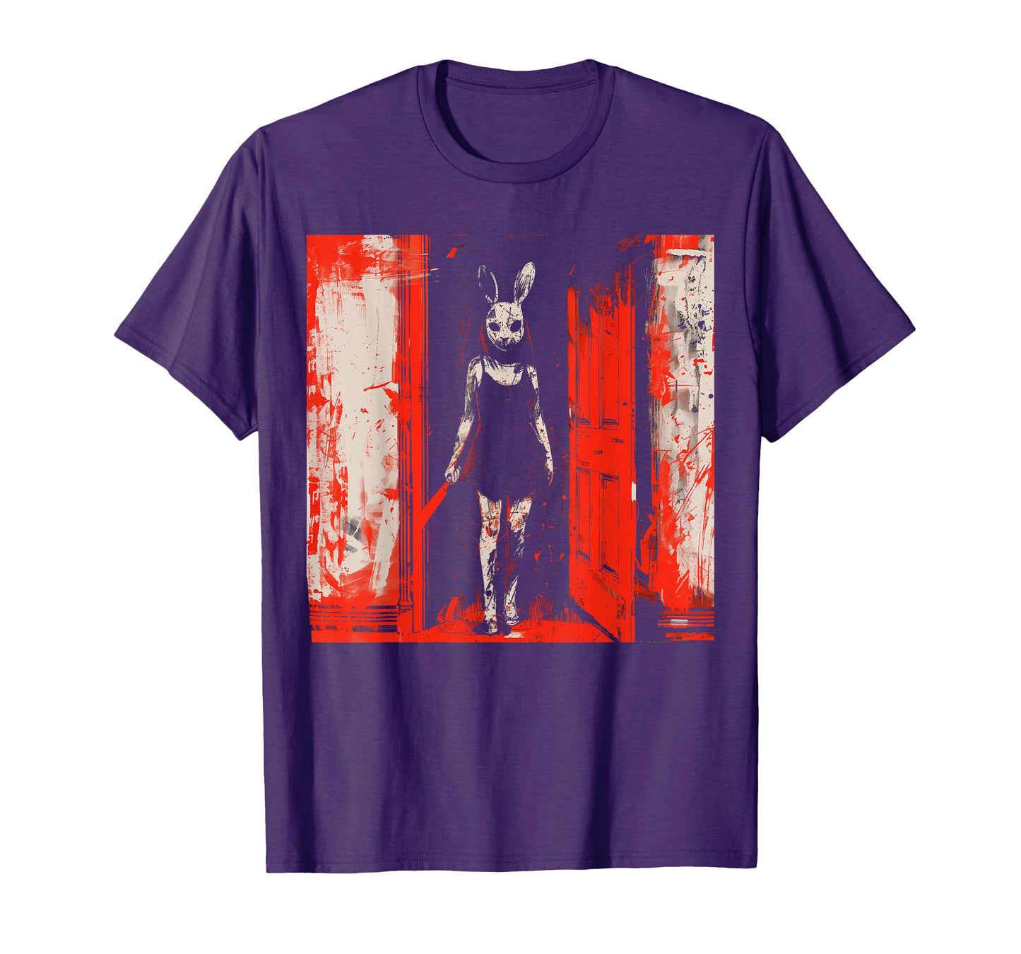 Horror Evil Bunny Slasher Girl Red Anime Goth Creepy Rabbit T-Shirt