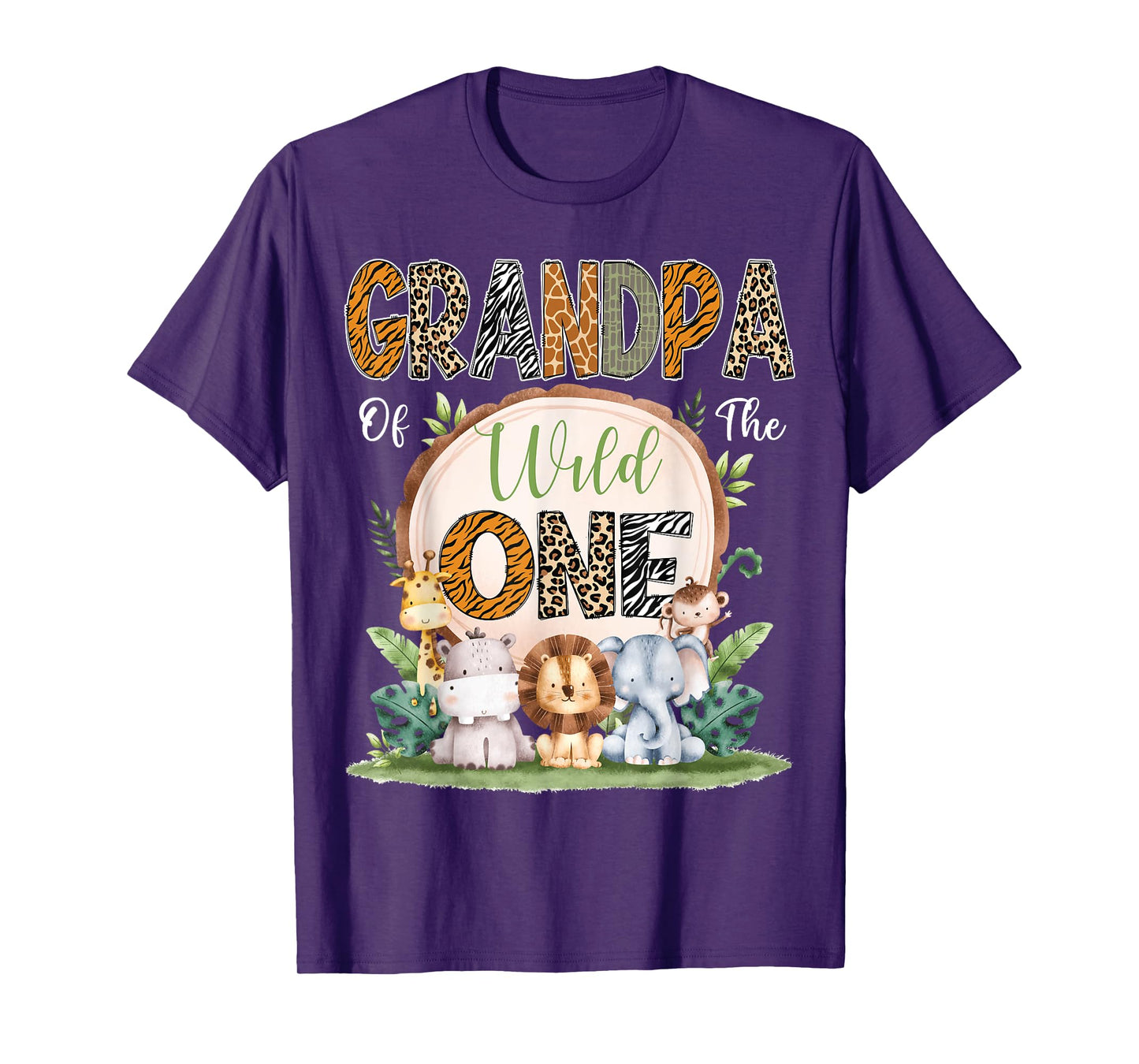 Grandpa Of The Wild One First Birthday Safari Woodland T-Shirt