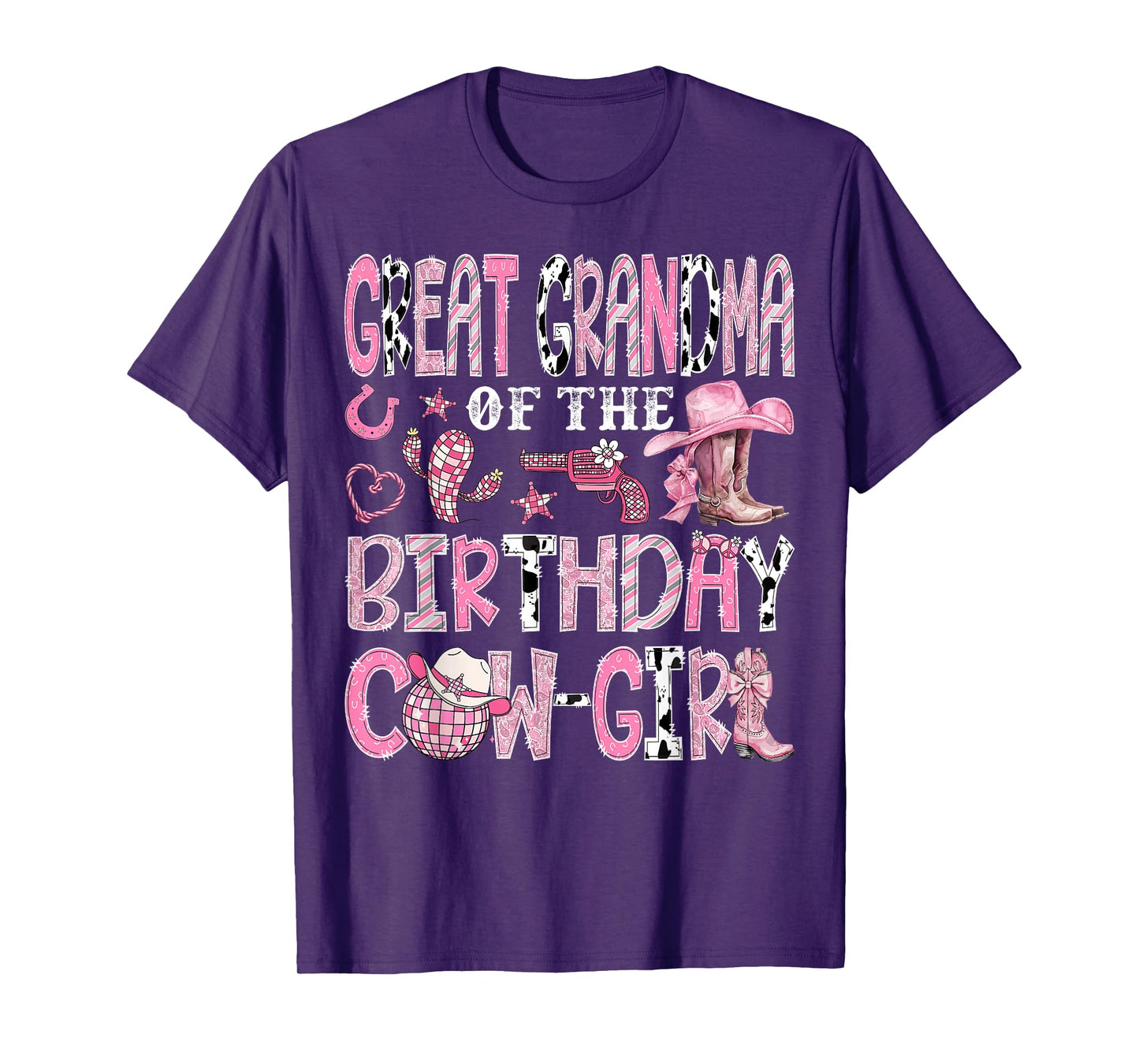 Great Grandma Of The Birthday Cow-Girl Rodeo Western Bday T-Shirt