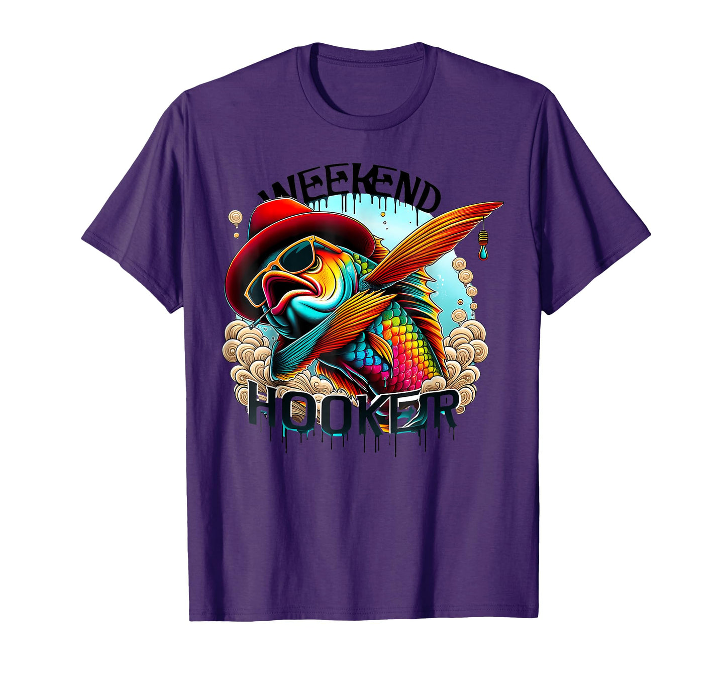 Weekend Hooker Colorful Fishing Funny Fishing T-Shirt