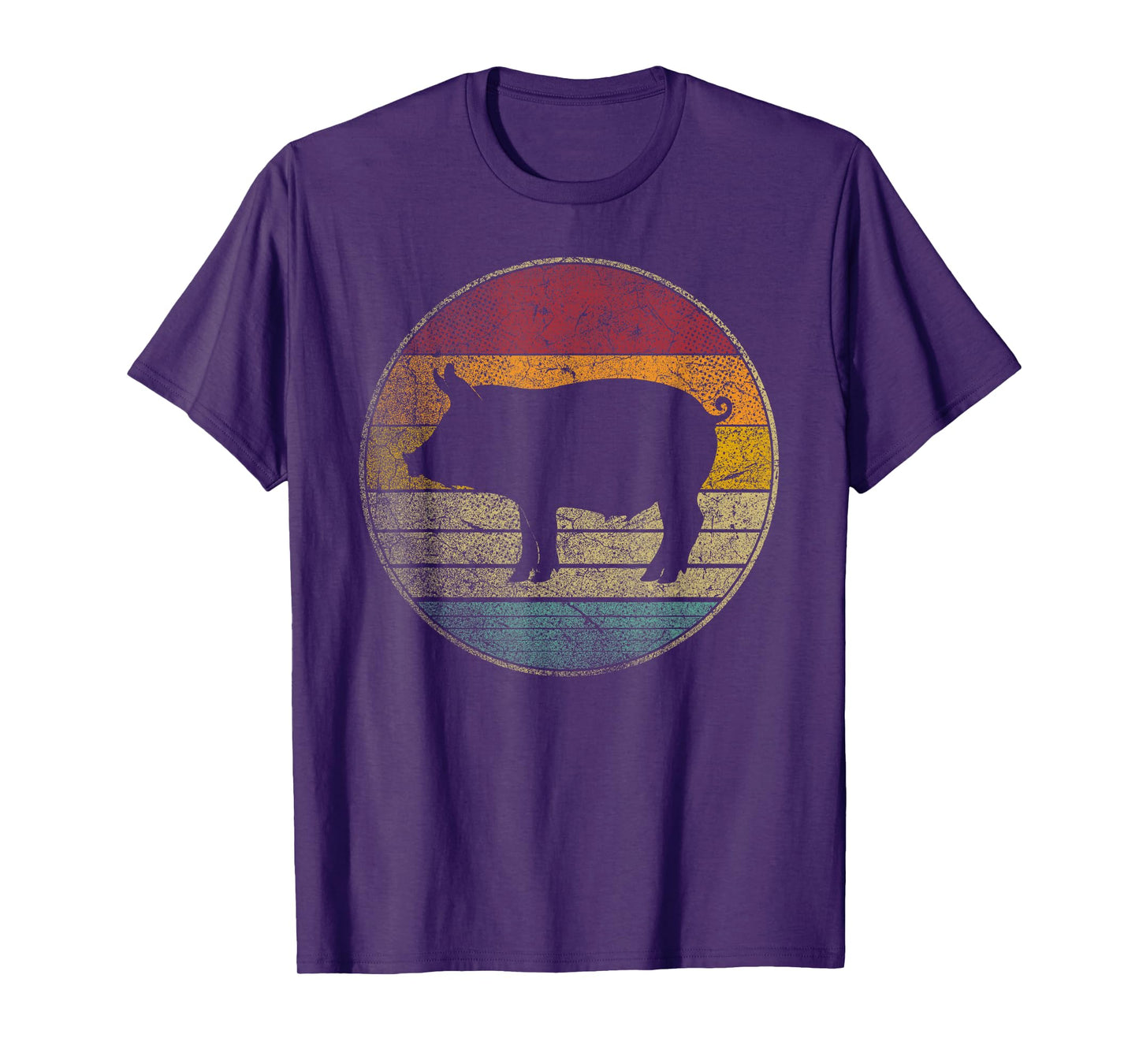 Pig - Vintage Distressed Retro Silhouette 60s 70s 80s 90s T-Shirt