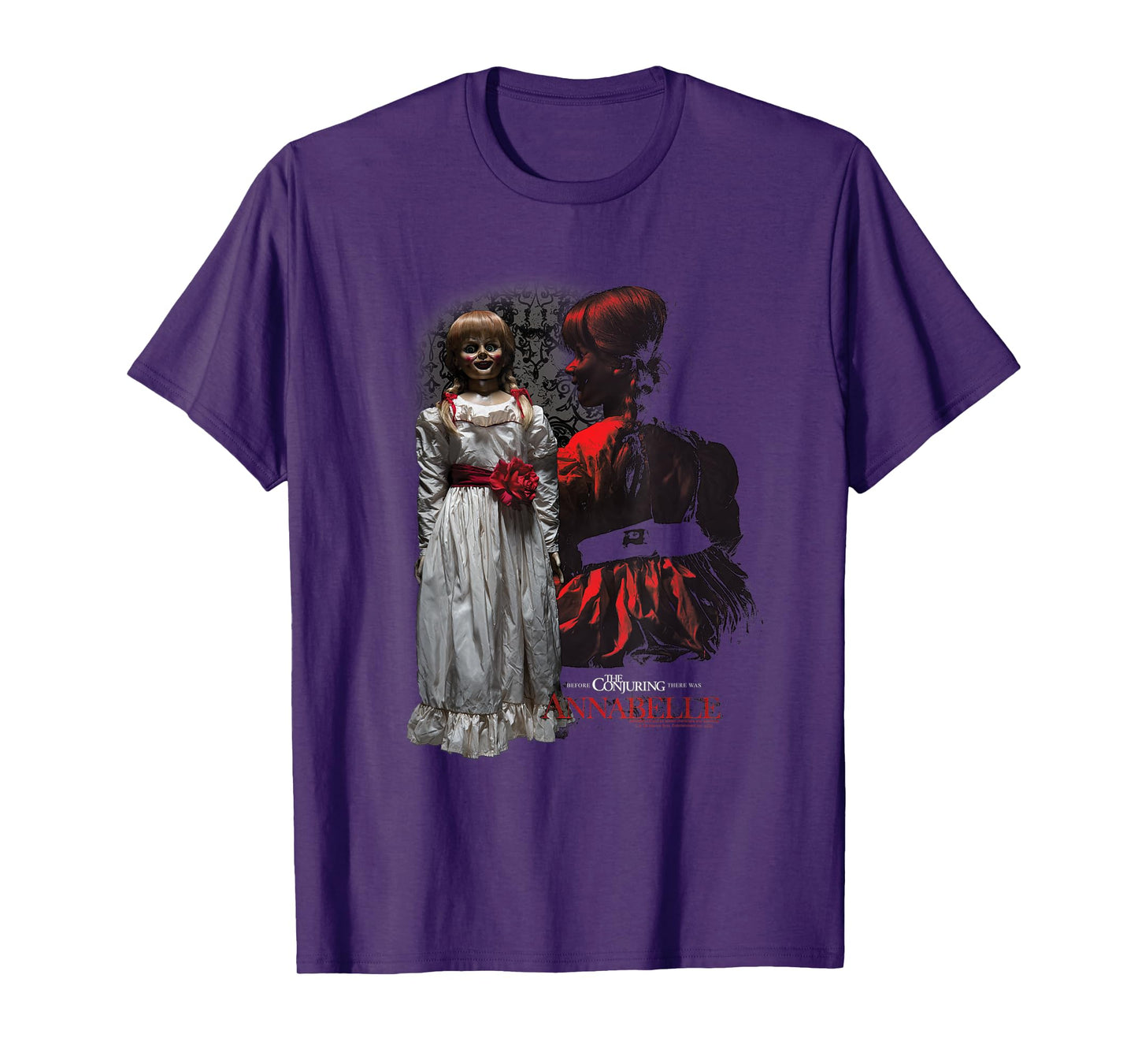 Annabelle Doll Portrait Collage Horror Movie T-Shirt
