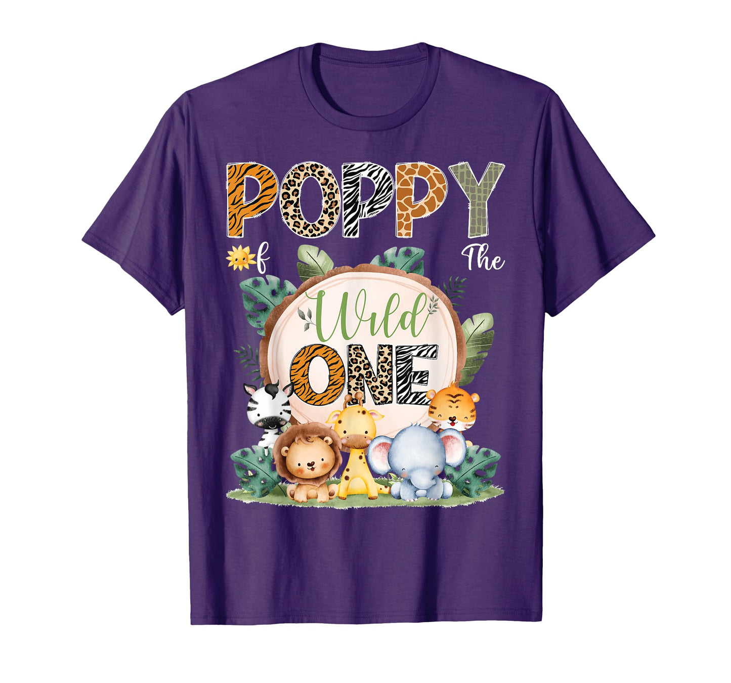 Poppy Of The Wild One First Birthday Safari Woodland T-Shirt