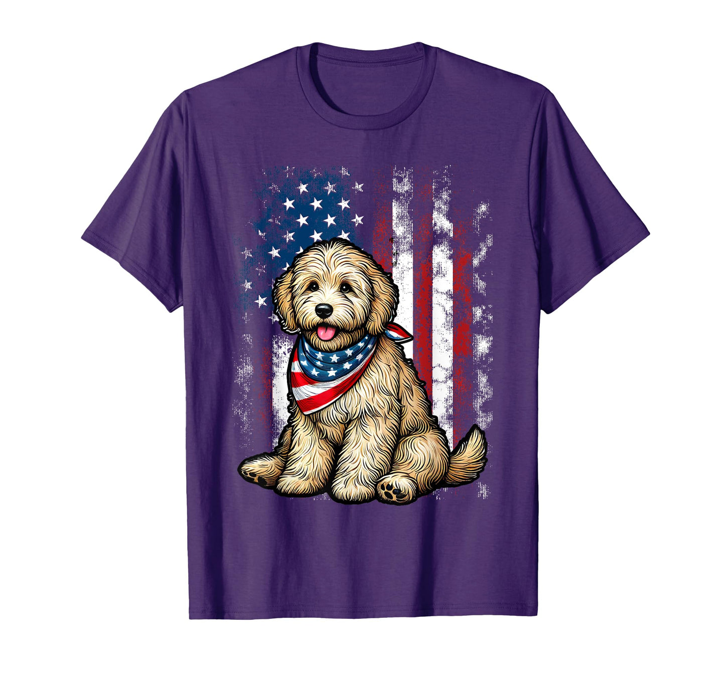 Goldendoodle 4th of July Patriotic Golden Doodle Dog T-Shirt