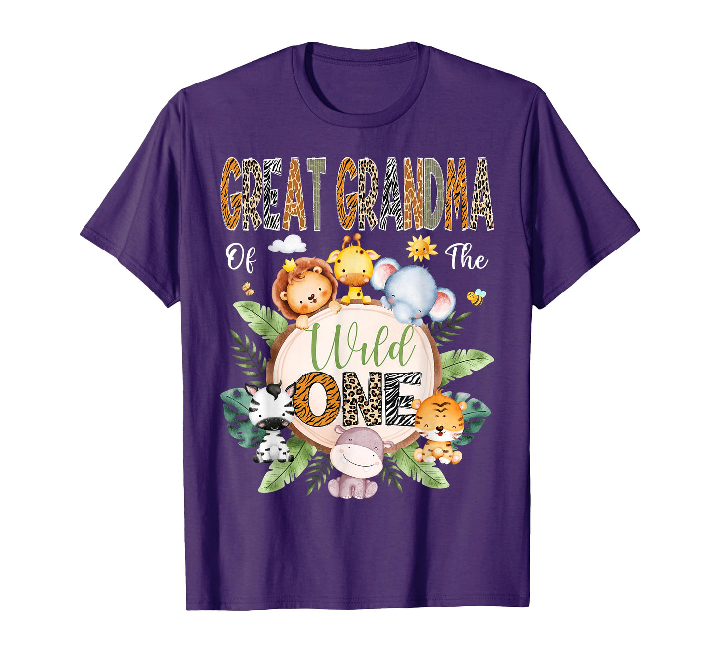 Great Grandma Of The Wild One 1St Birthday Safari Jungle T-Shirt